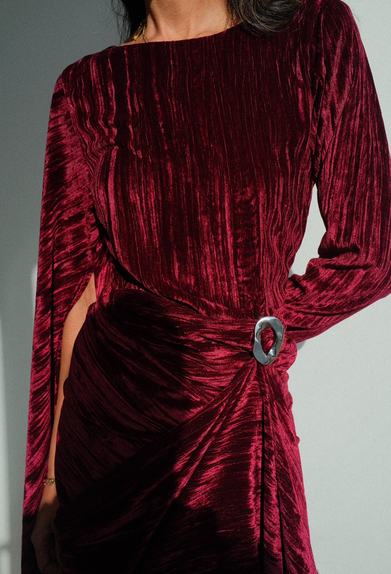 Aria scarf kaftan - maroon