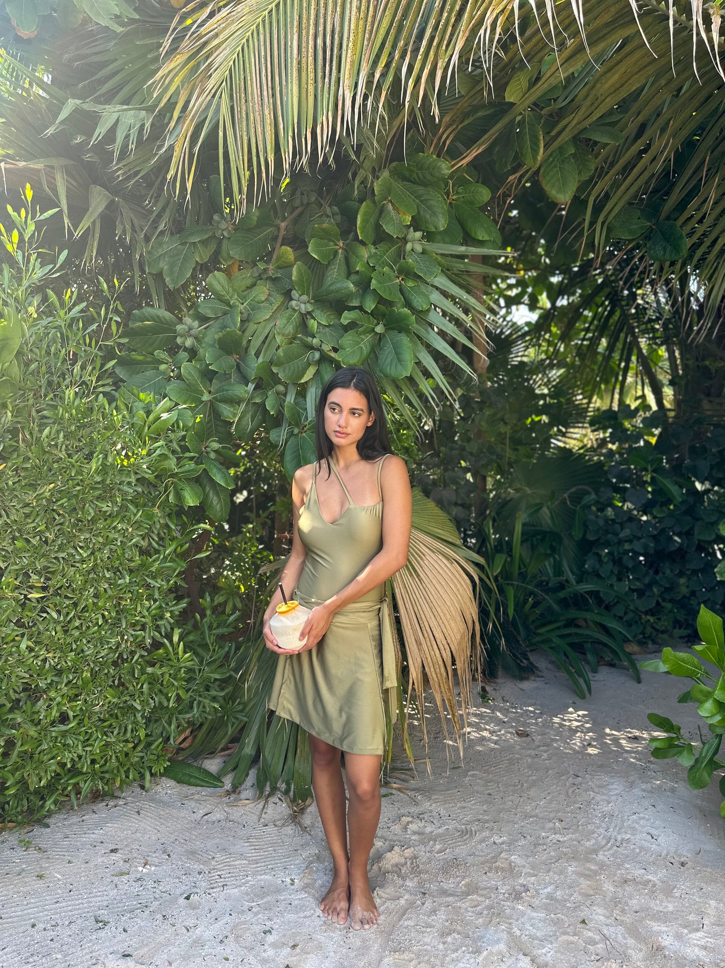 Olive swim suit full set