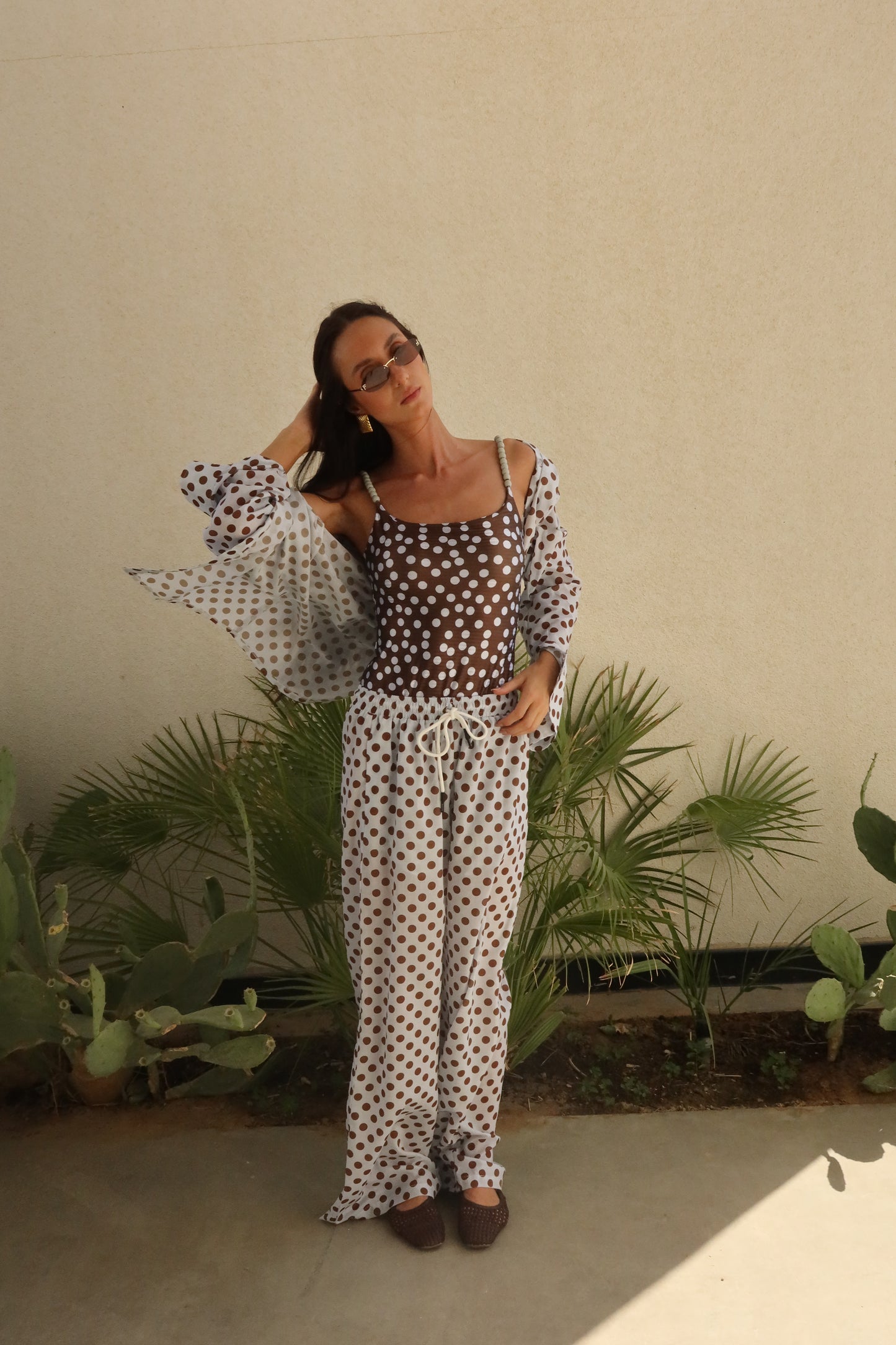 Kinda blue x caramel 🧊 polka dot pajama style
