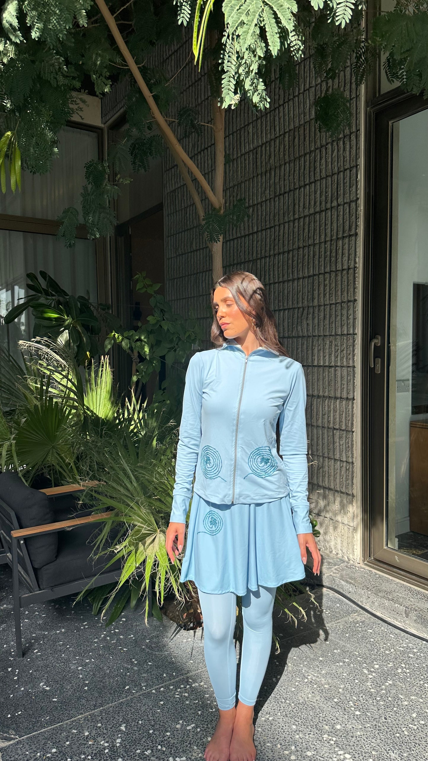 Blue sea salt - full coverage swim set- perfect for hijab