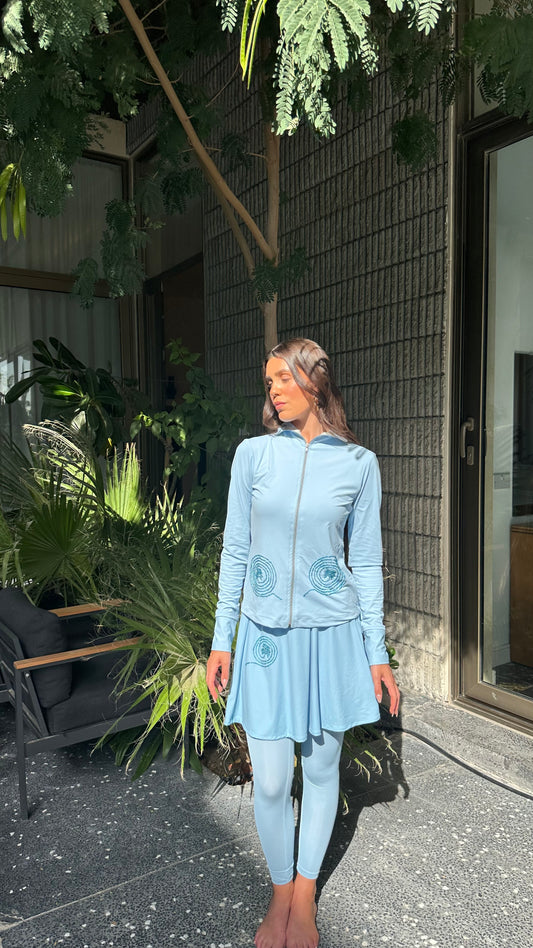 Blue sea salt - full coverage swim set- perfect for hijab