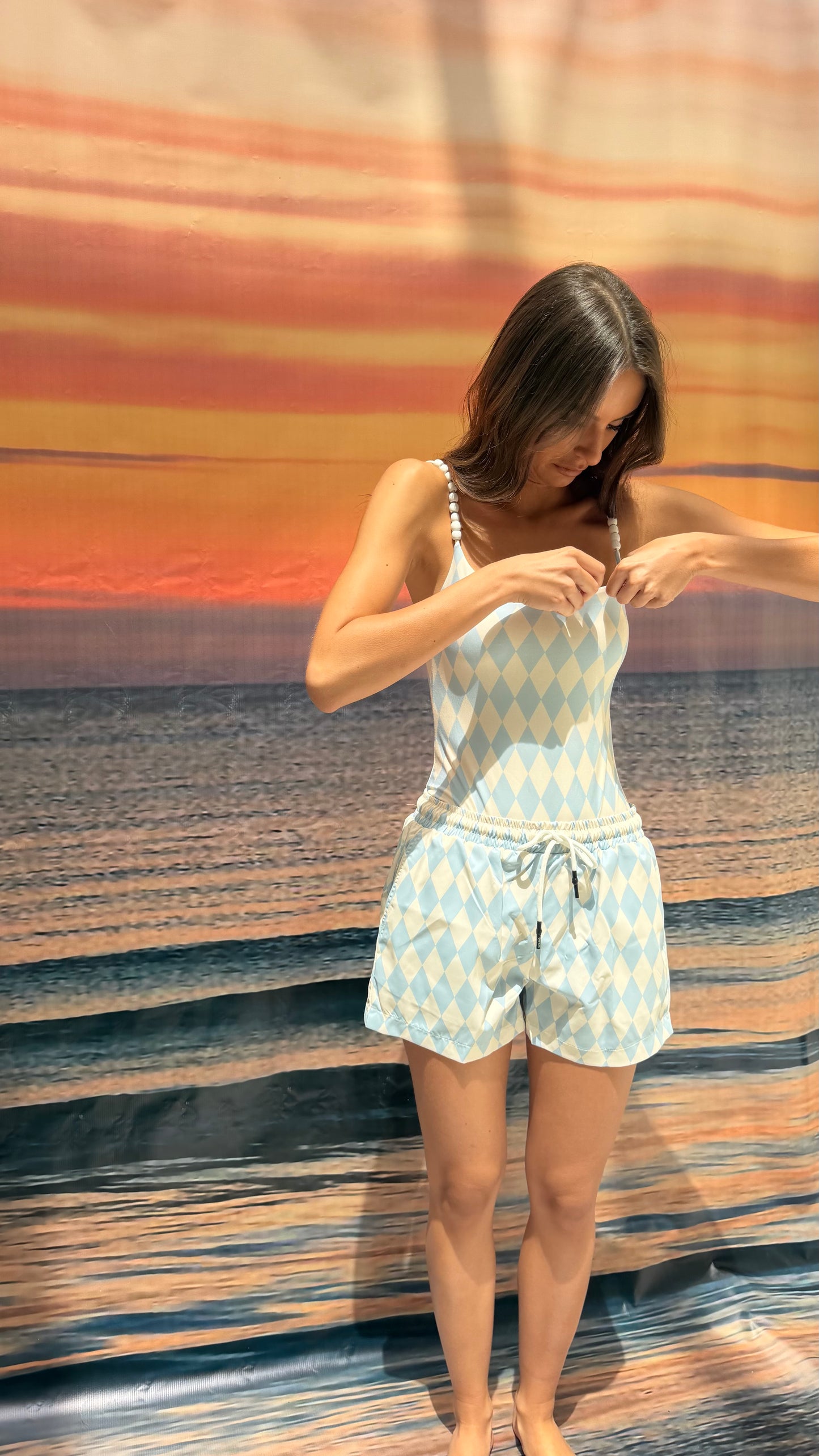Blue checkered short ( only short)