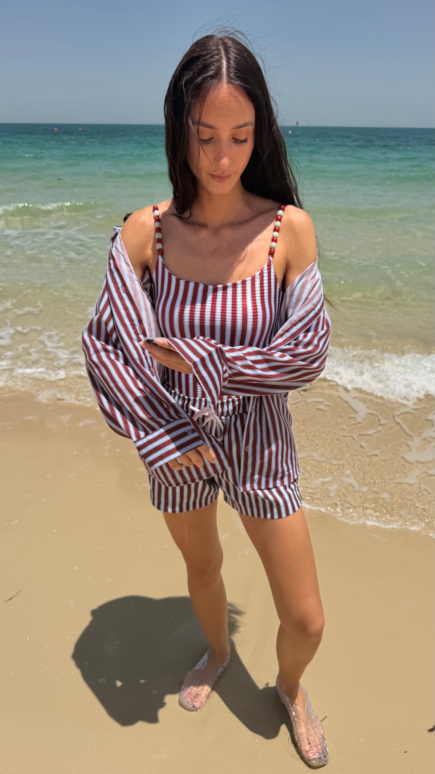 Palm Lines tank swimsuit ( only swimsuit)