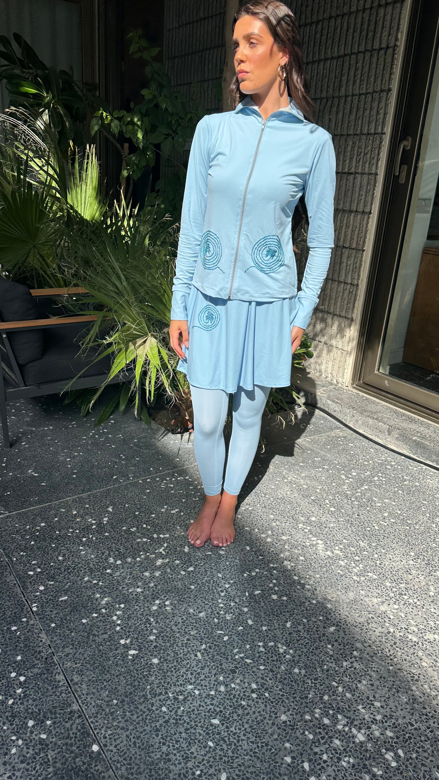 Blue sea salt - full coverage swim set- perfect for hijab