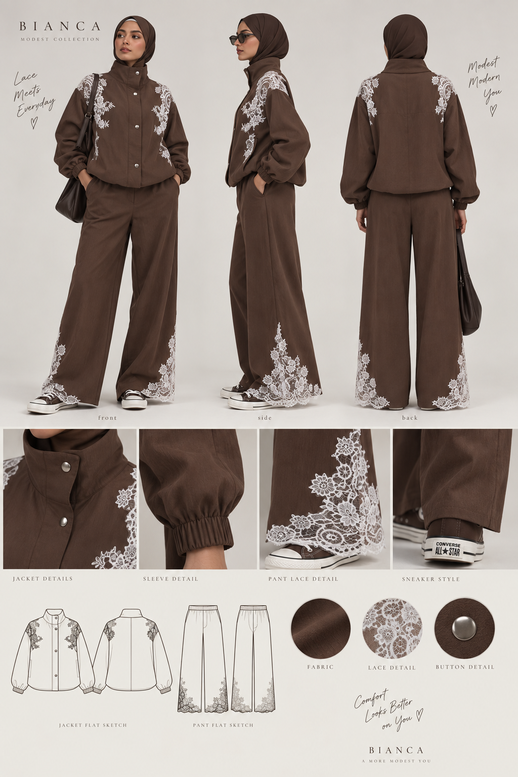 Meet me at 9 ( pants and jacket) hijab friendly style