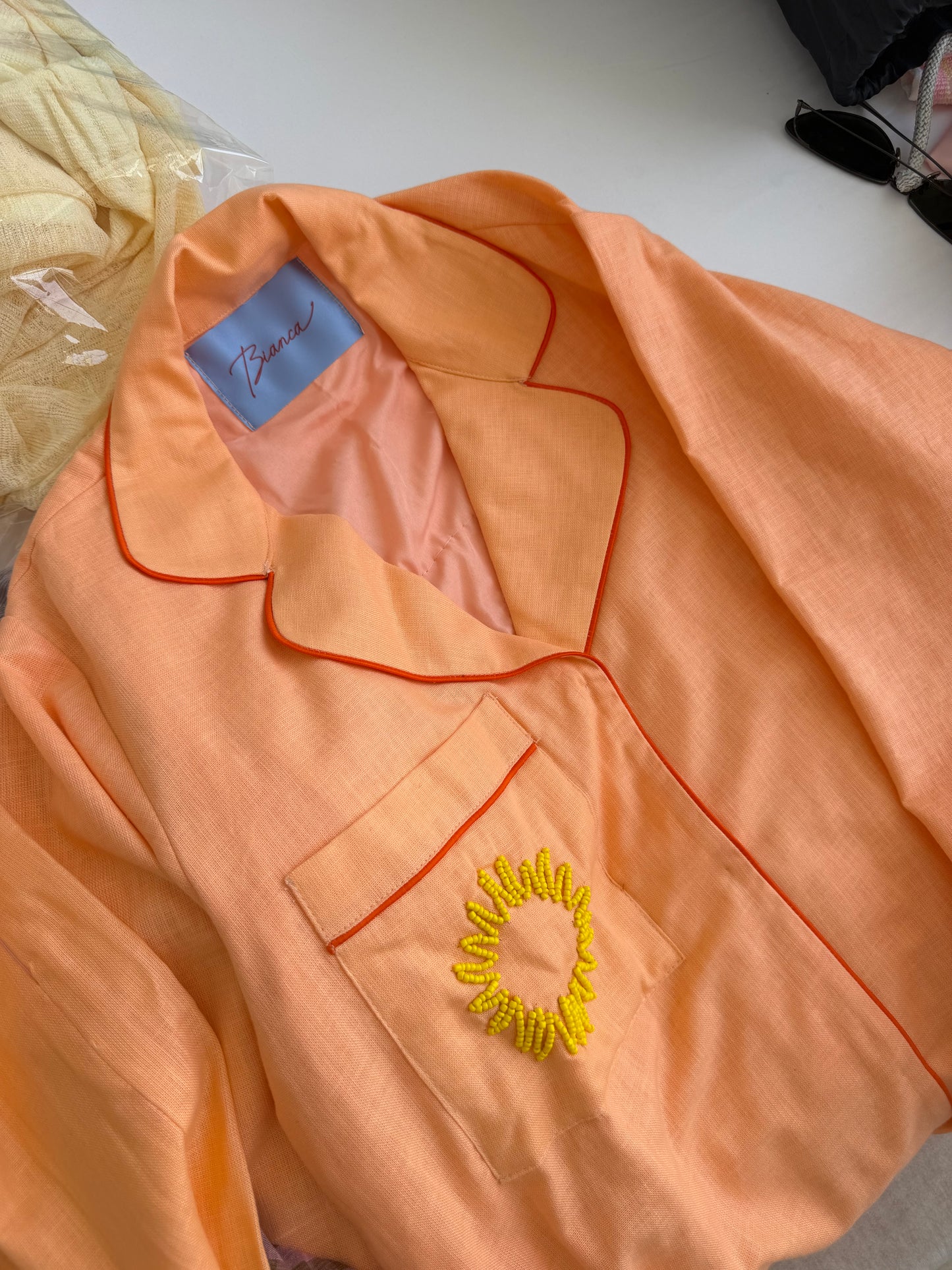 Amalfi Apricot - pajama style coverup