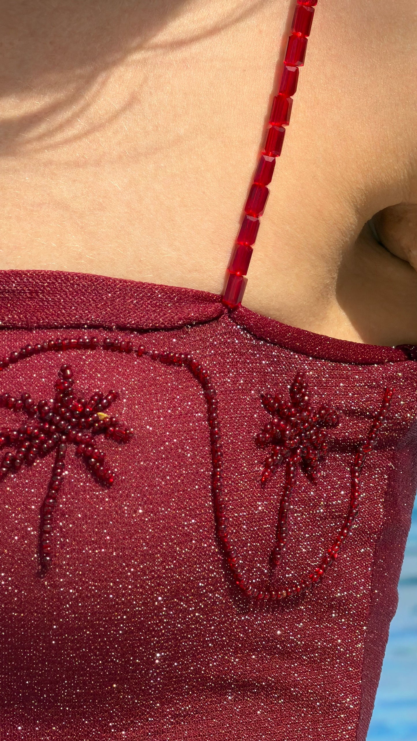 Maroon palm skirt ( only skirt)