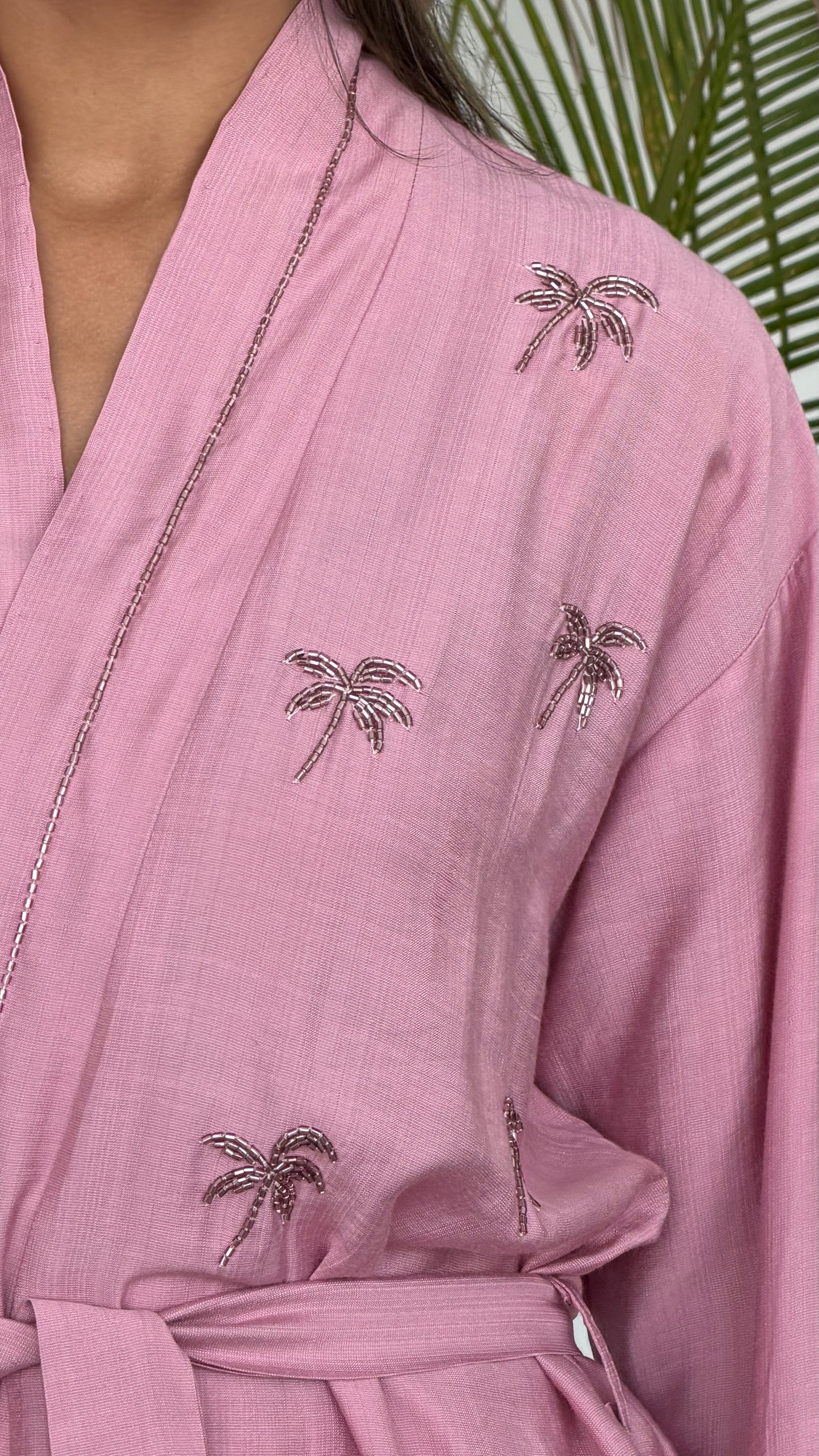 Palm Rosé kimono