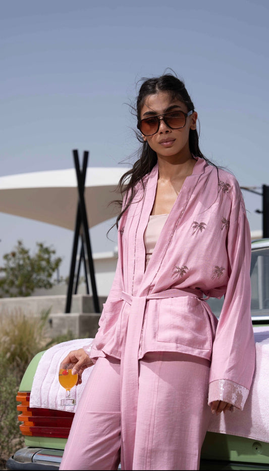 Palm Rosé kimono