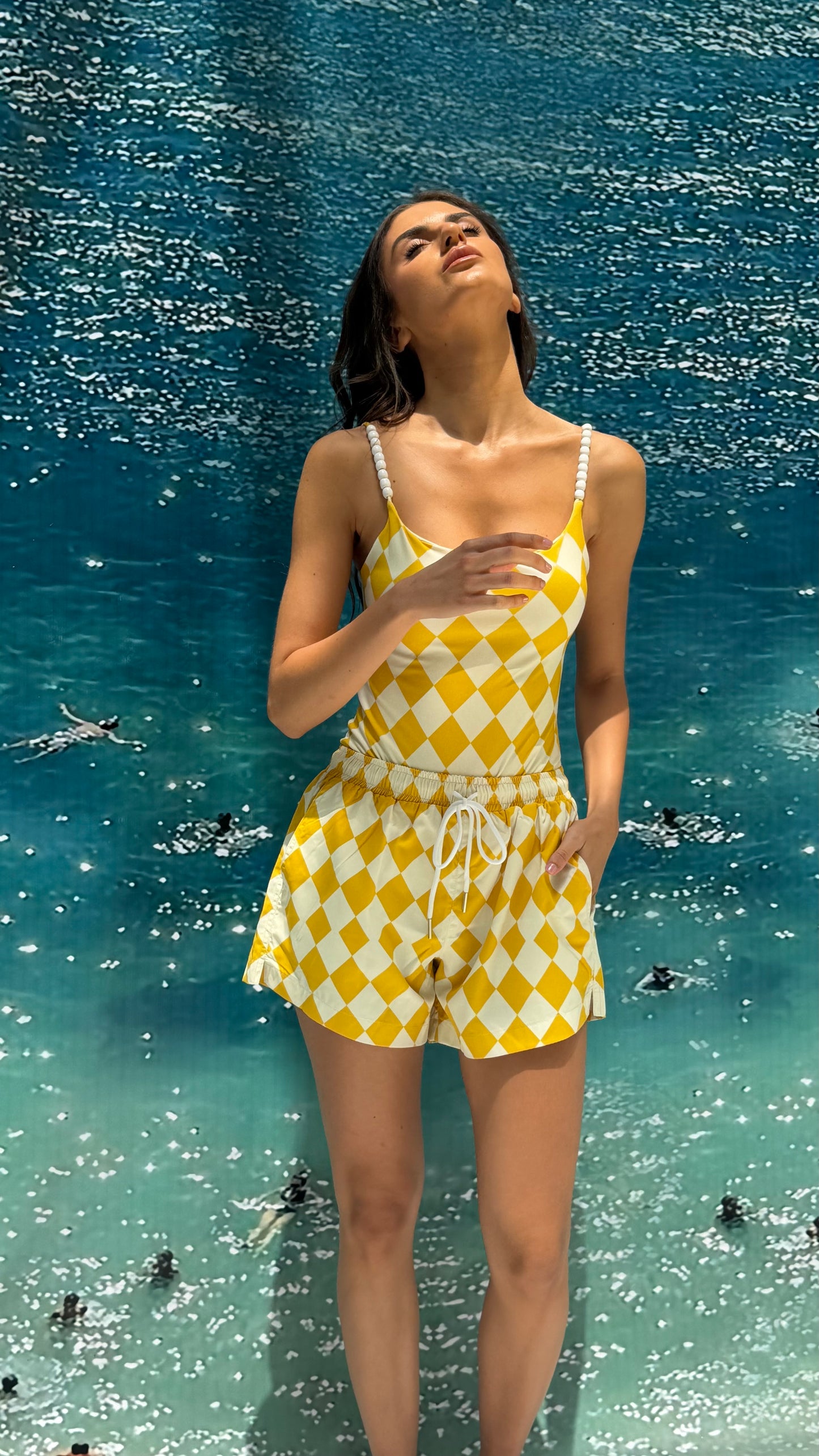 Yellow checkered short ( only short)