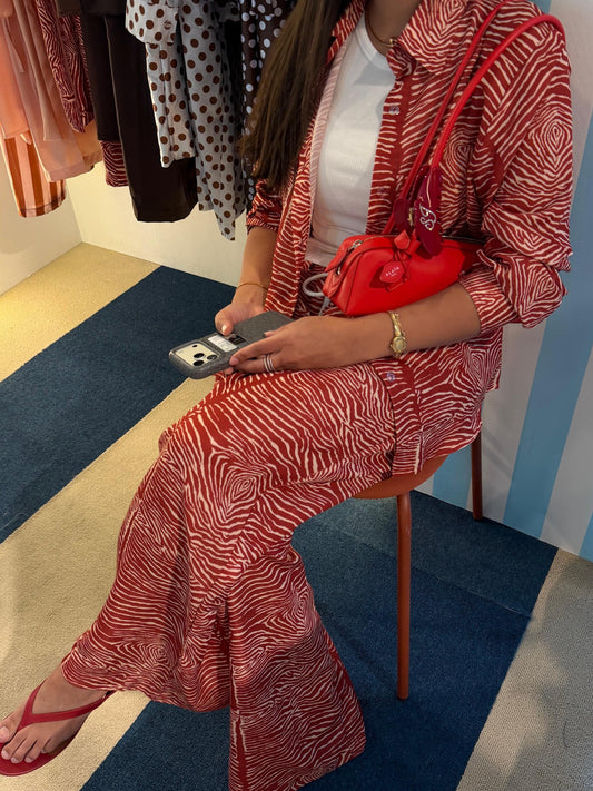 Red zebra 🦓 pajama style coverup