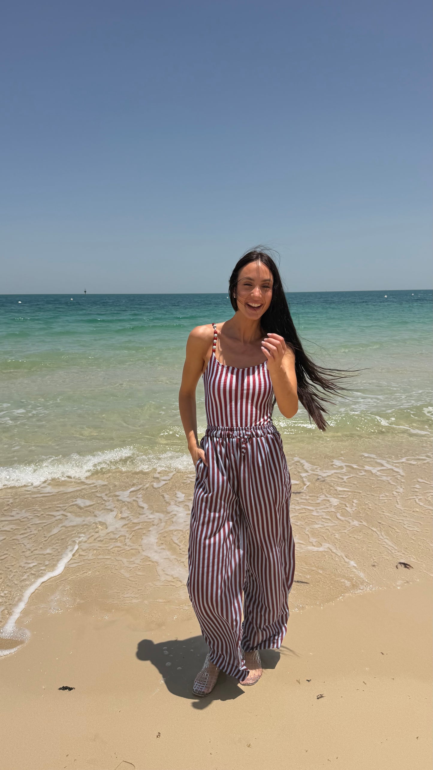 Palm lines pajama style coverup