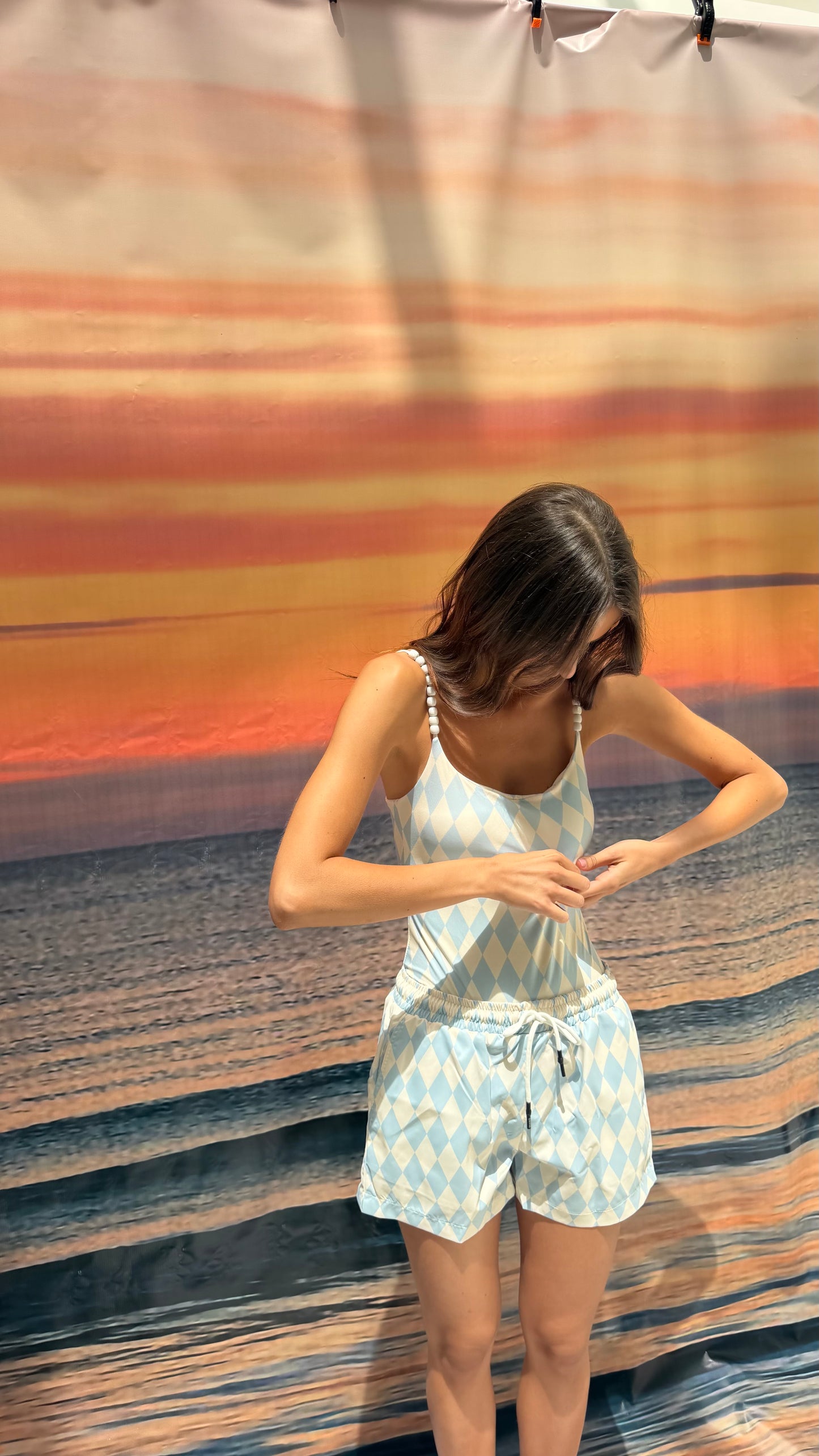 Blue checkered short ( only short)