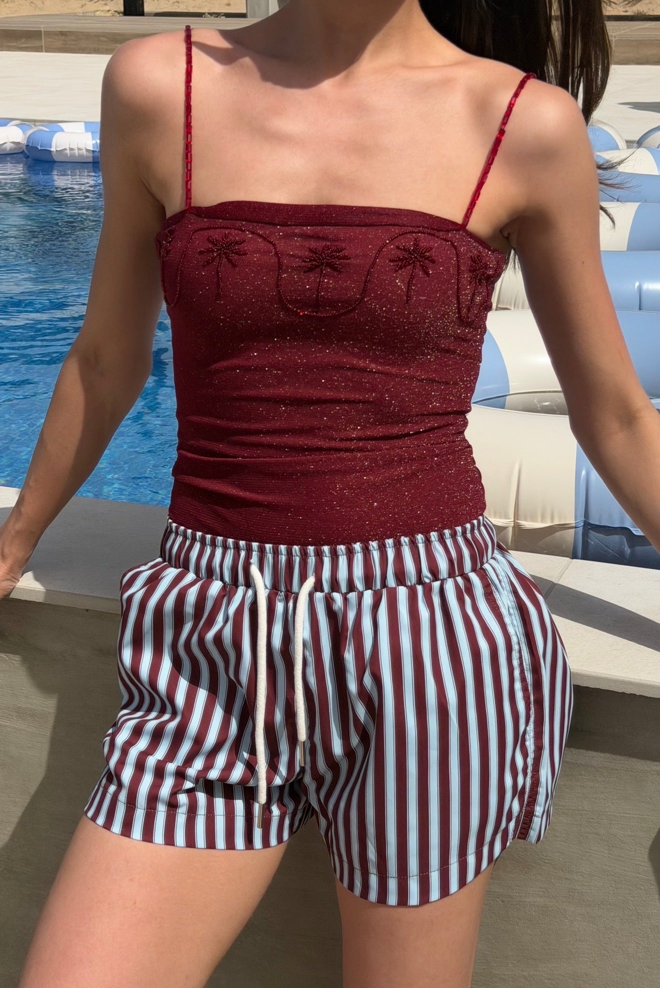 Palm Lines tank swimsuit ( only swimsuit)