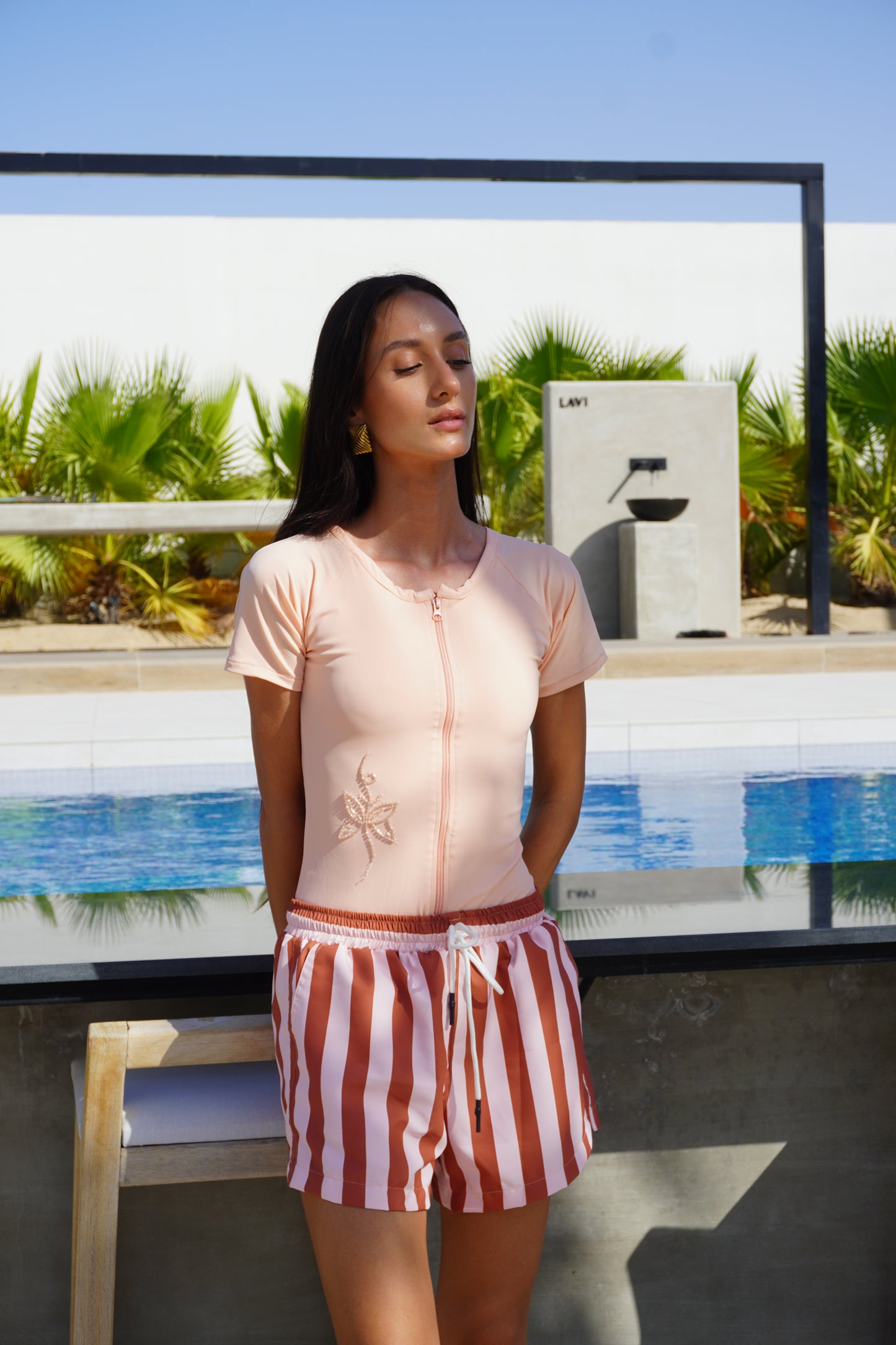 Flamingo 🦩 short sleeves swimsuit -  (only swimsuit)