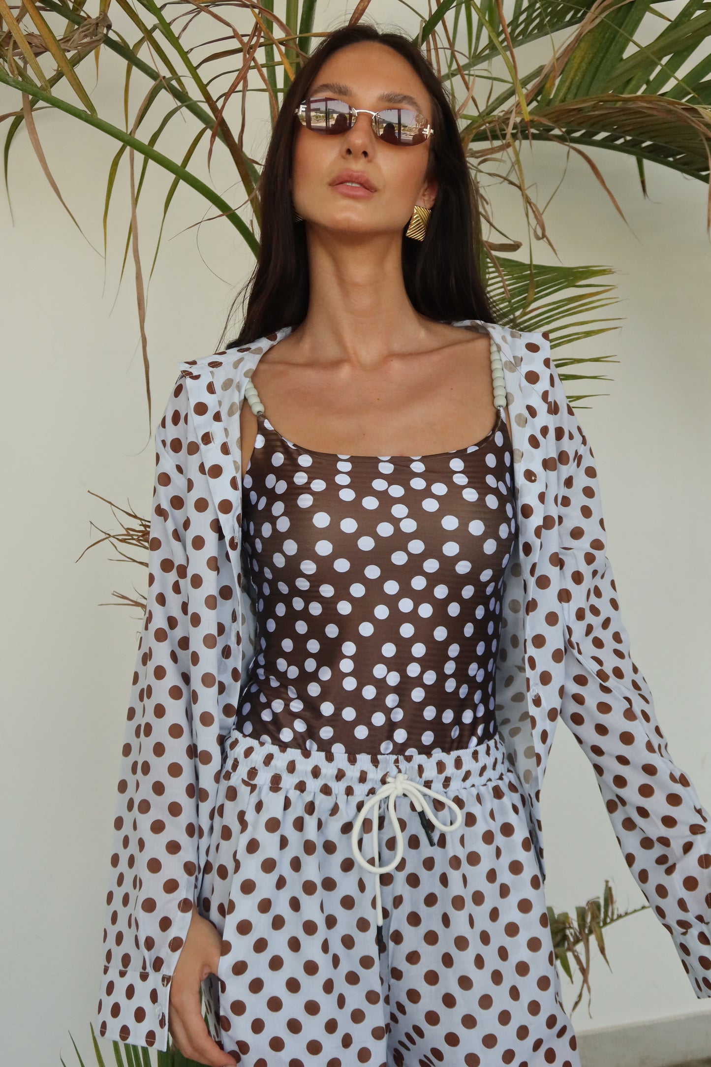 Kinda blue x caramel 🧊 polka dot pajama style