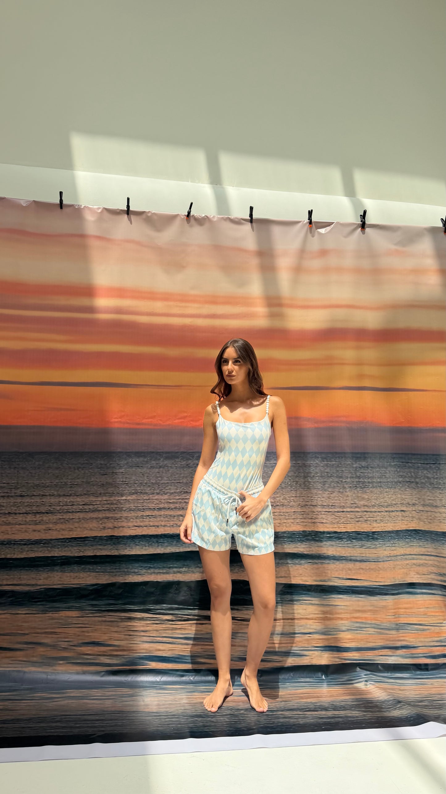 Blue checkered short ( only short)