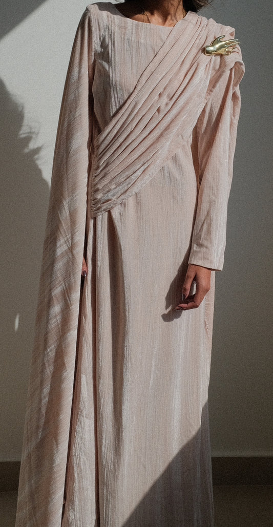 Aria scarf kaftan in off white