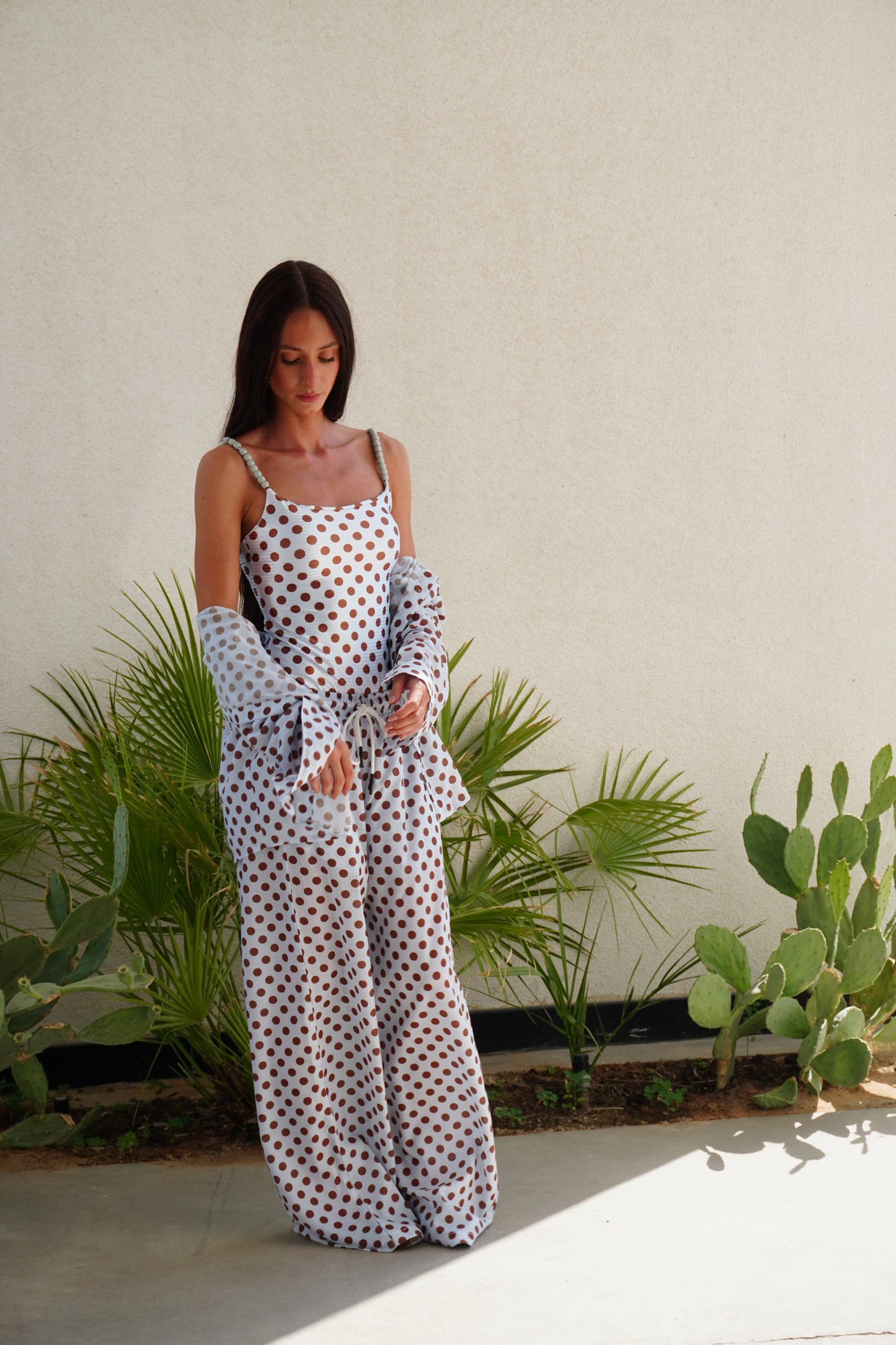 Kinda blue x caramel 🧊 polka dot pajama style