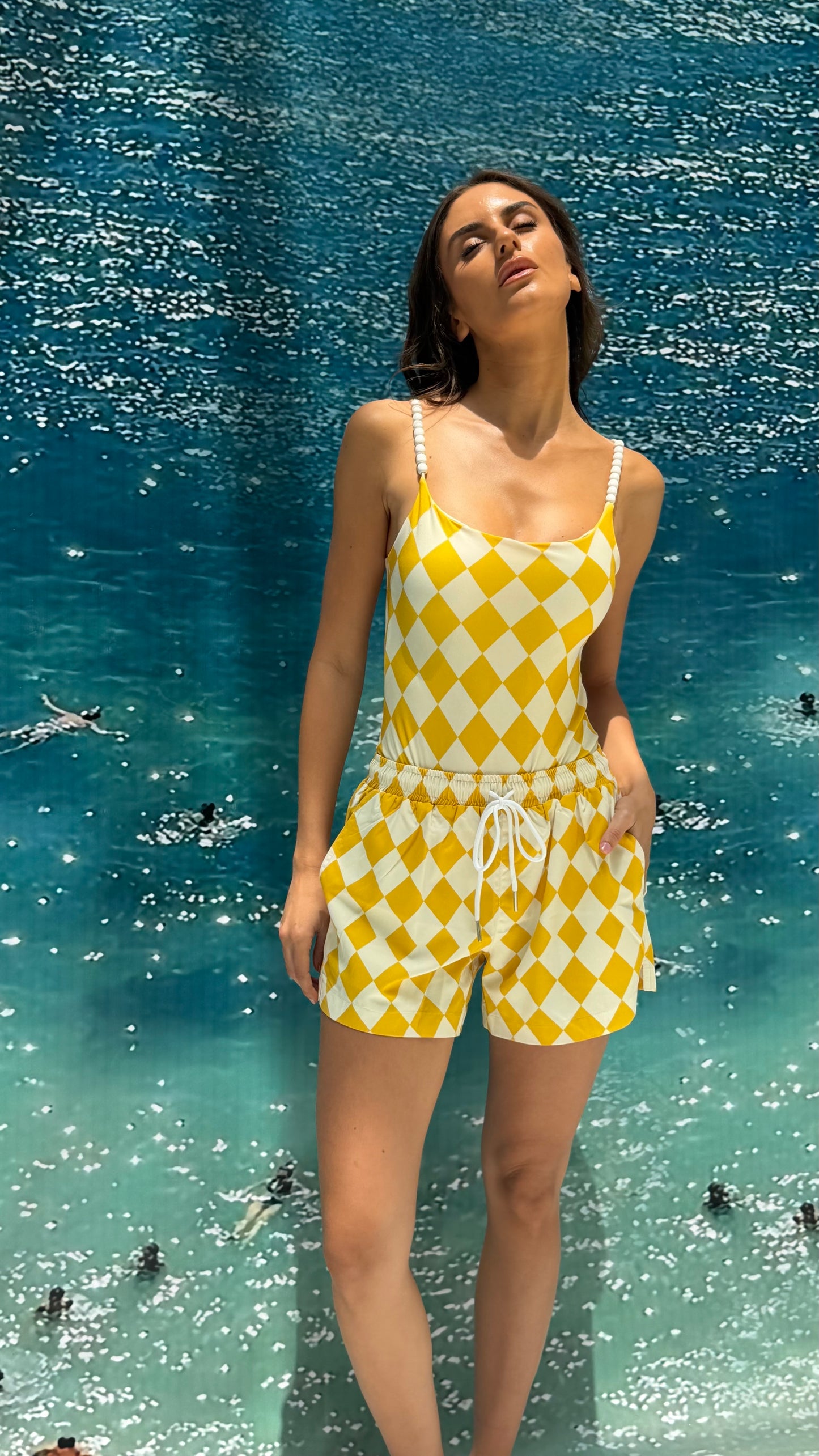 Yellow checkered short ( only short)