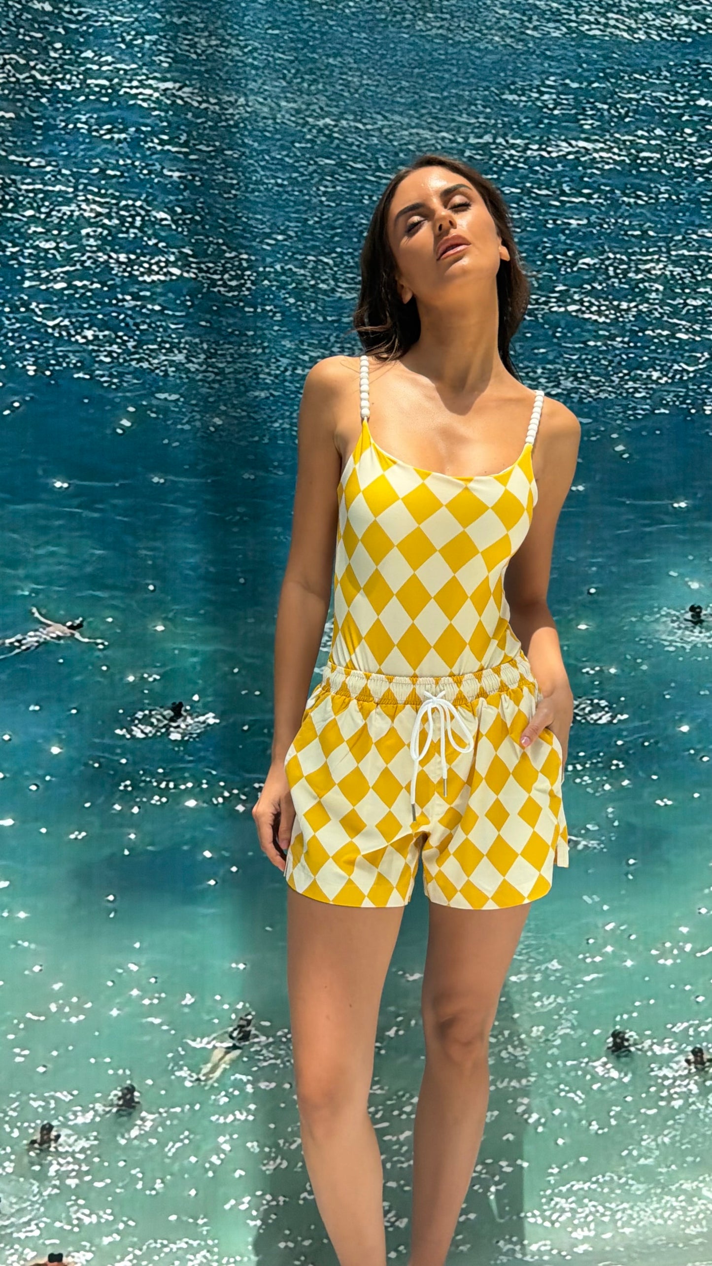 Yellow checkered short ( only short)