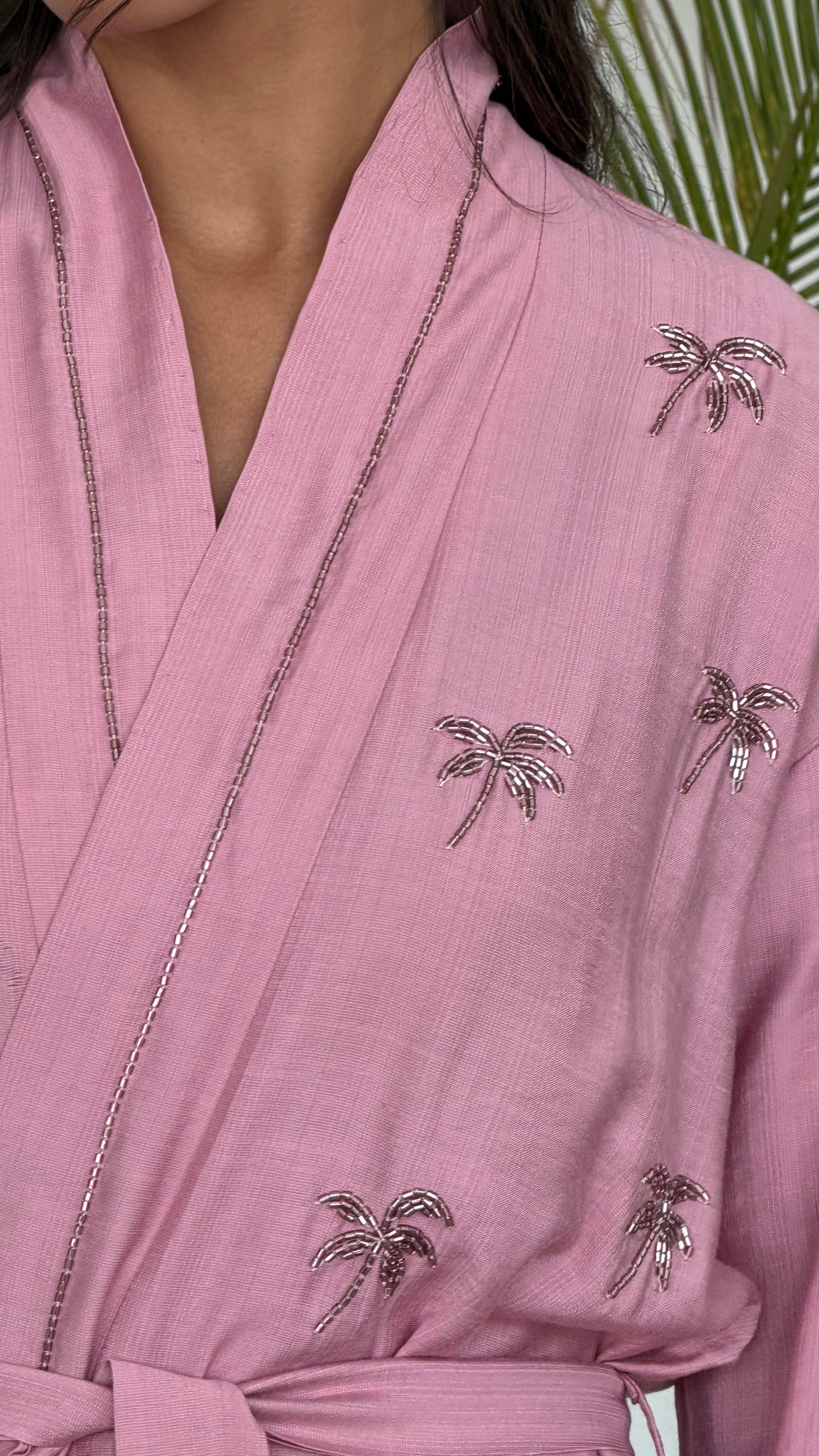 Palm Rosé kimono