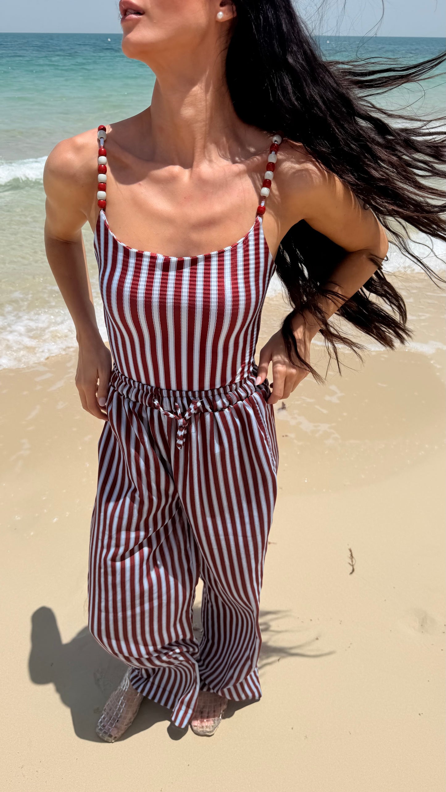 Palm Lines tank swimsuit ( only swimsuit)