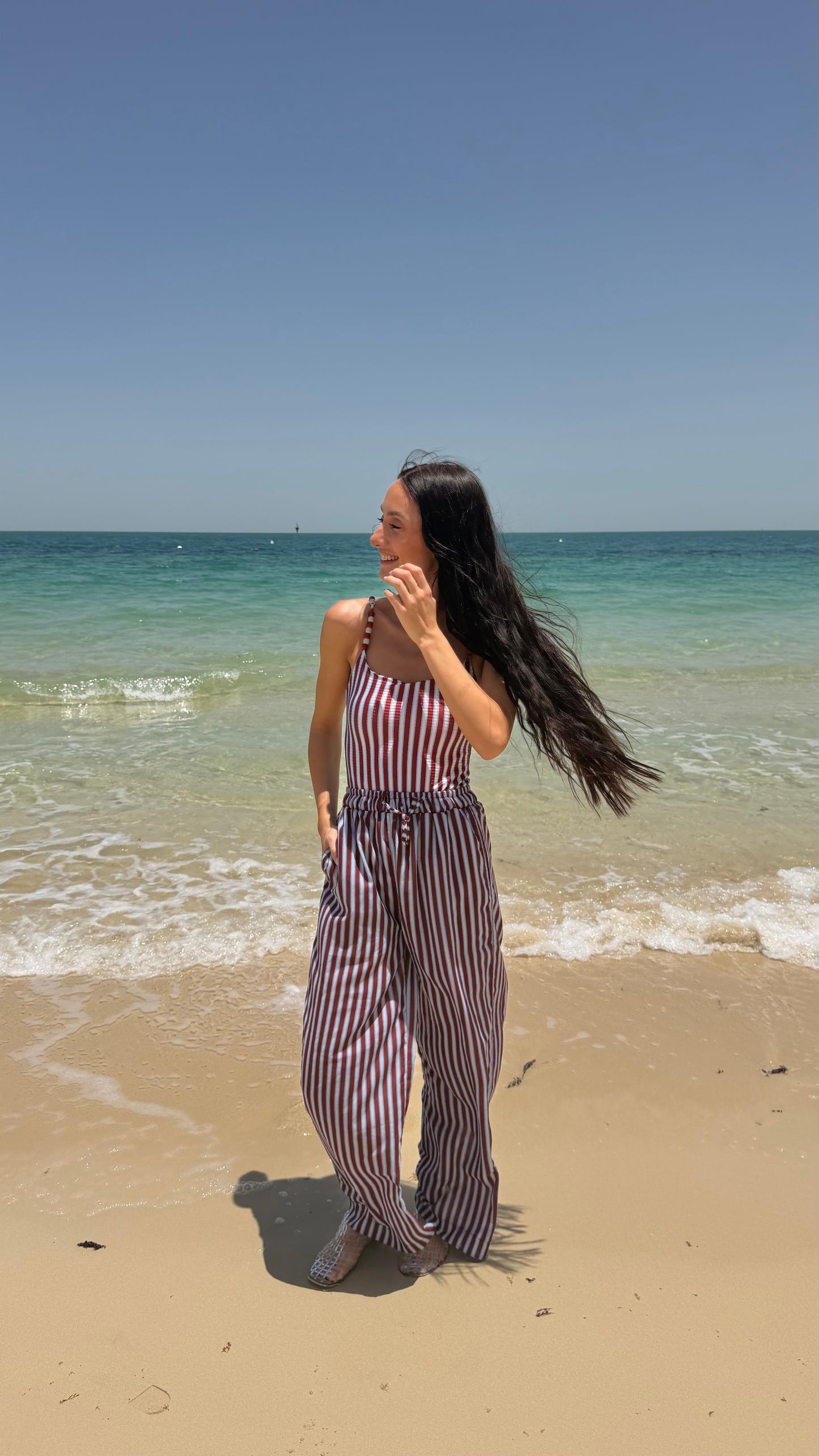 Palm lines pajama style coverup