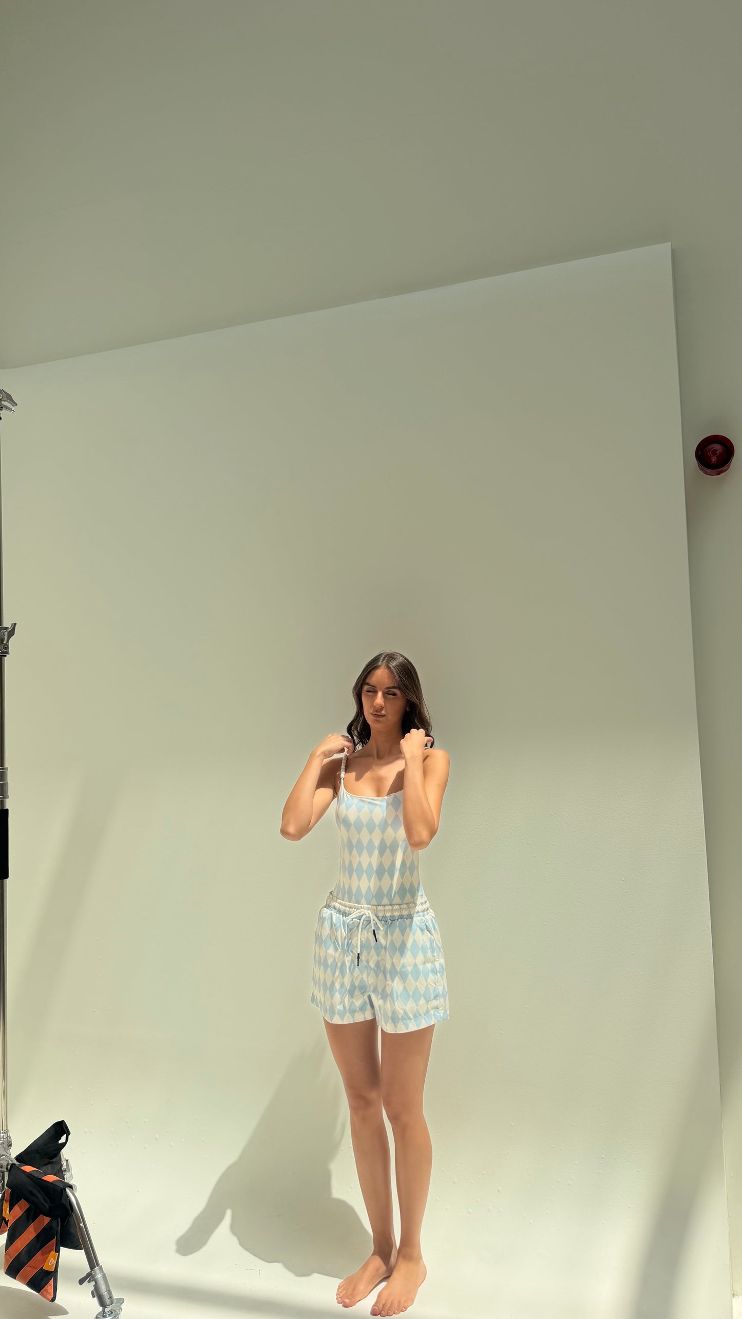 Blue checkered short ( only short)