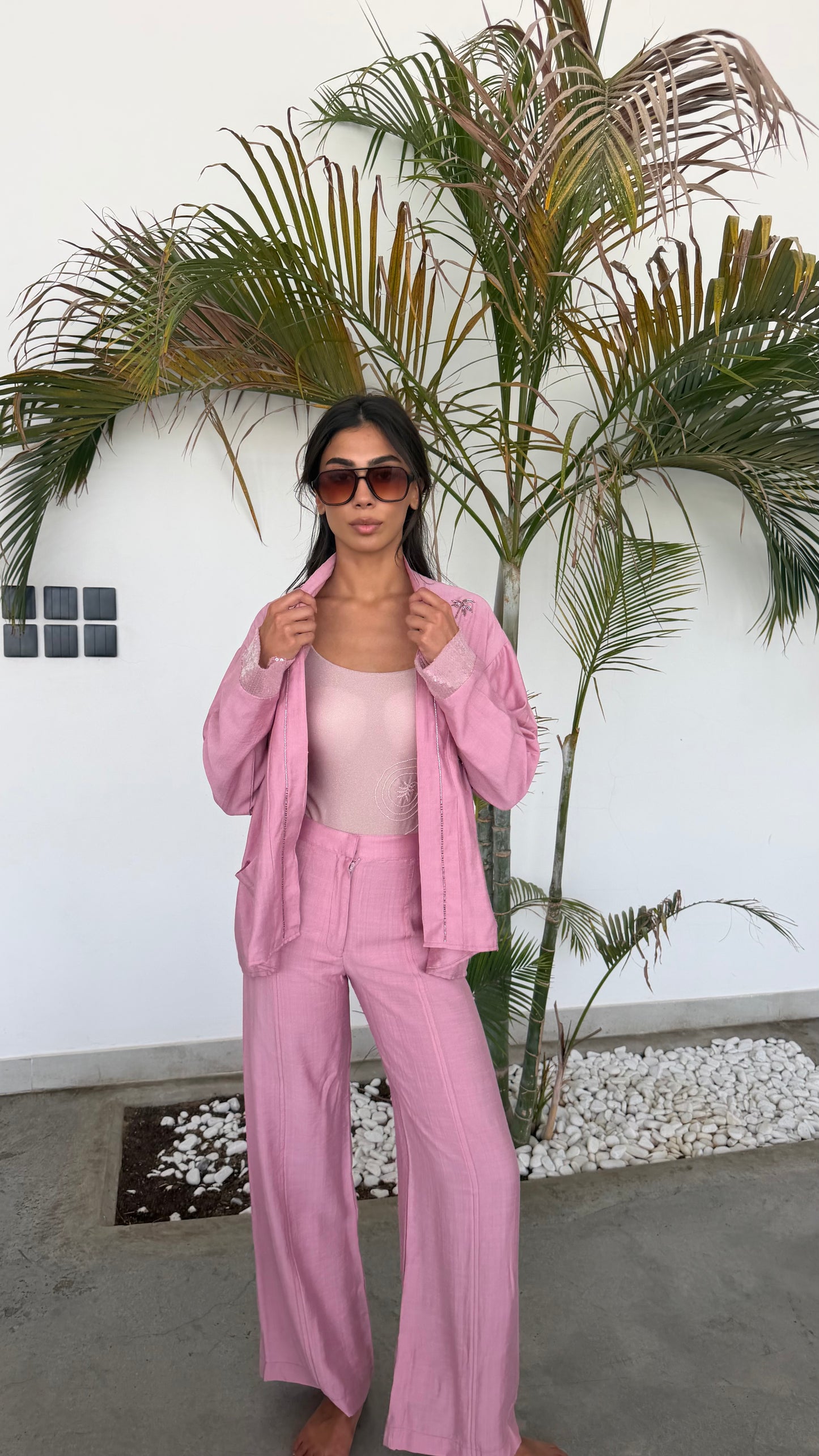 Palm Rosé kimono