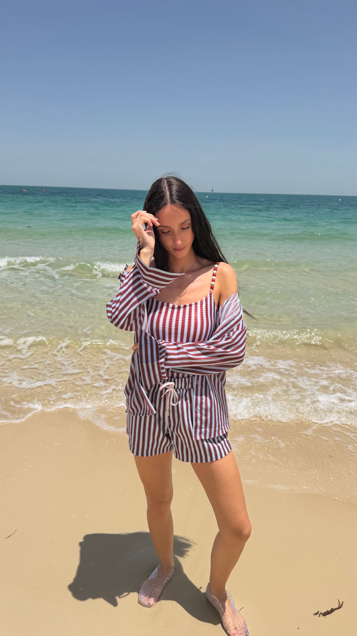Palm Lines tank swimsuit ( only swimsuit)