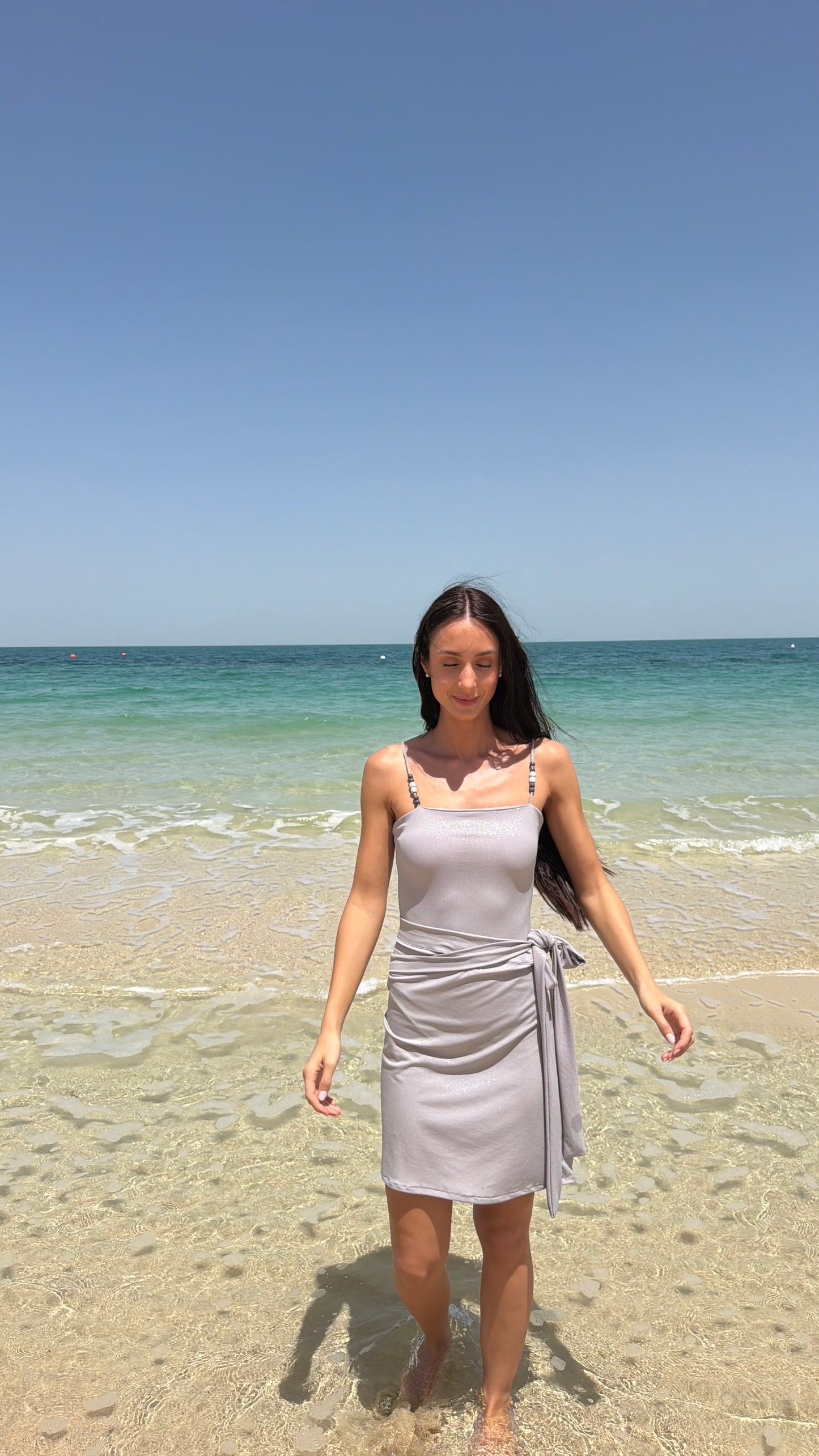 Grey gliter tank swimsuit ( only swimsuit)