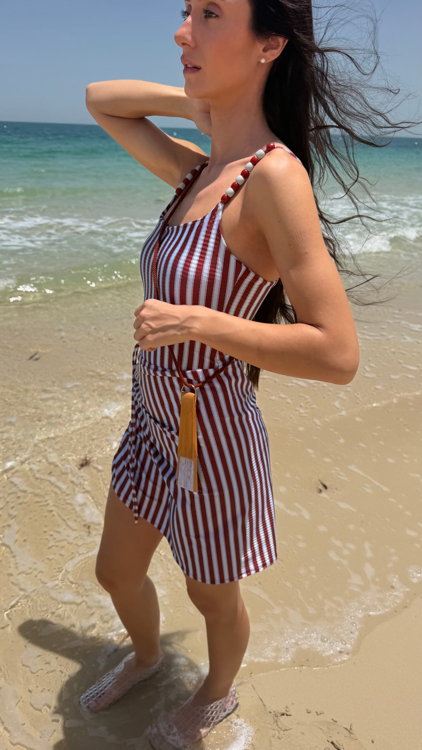 Palm Lines tank swimsuit ( only swimsuit)