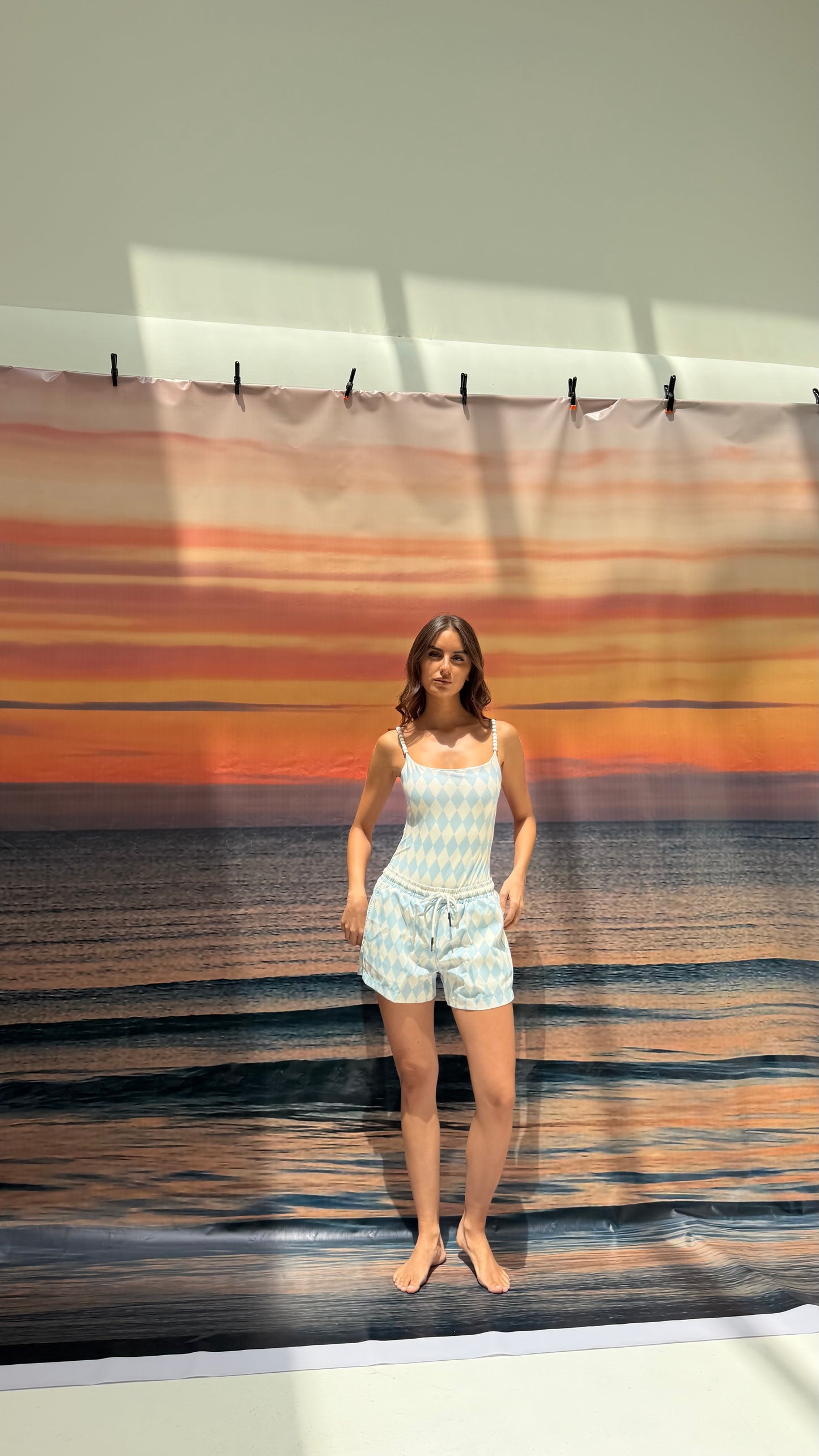 Blue checkered short ( only short)