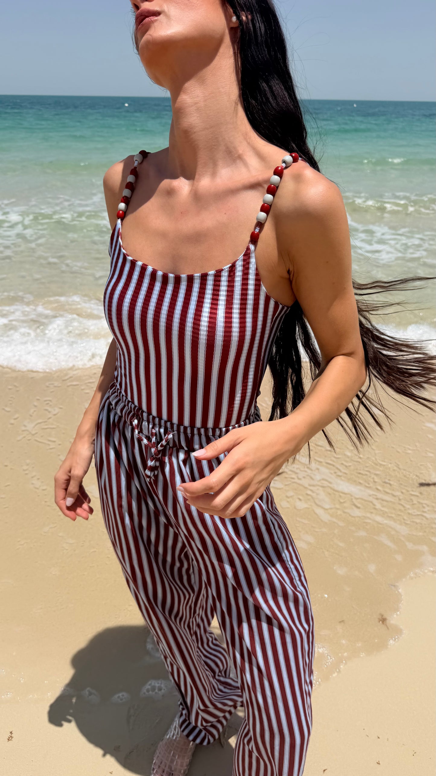 Palm Lines tank swimsuit ( only swimsuit)