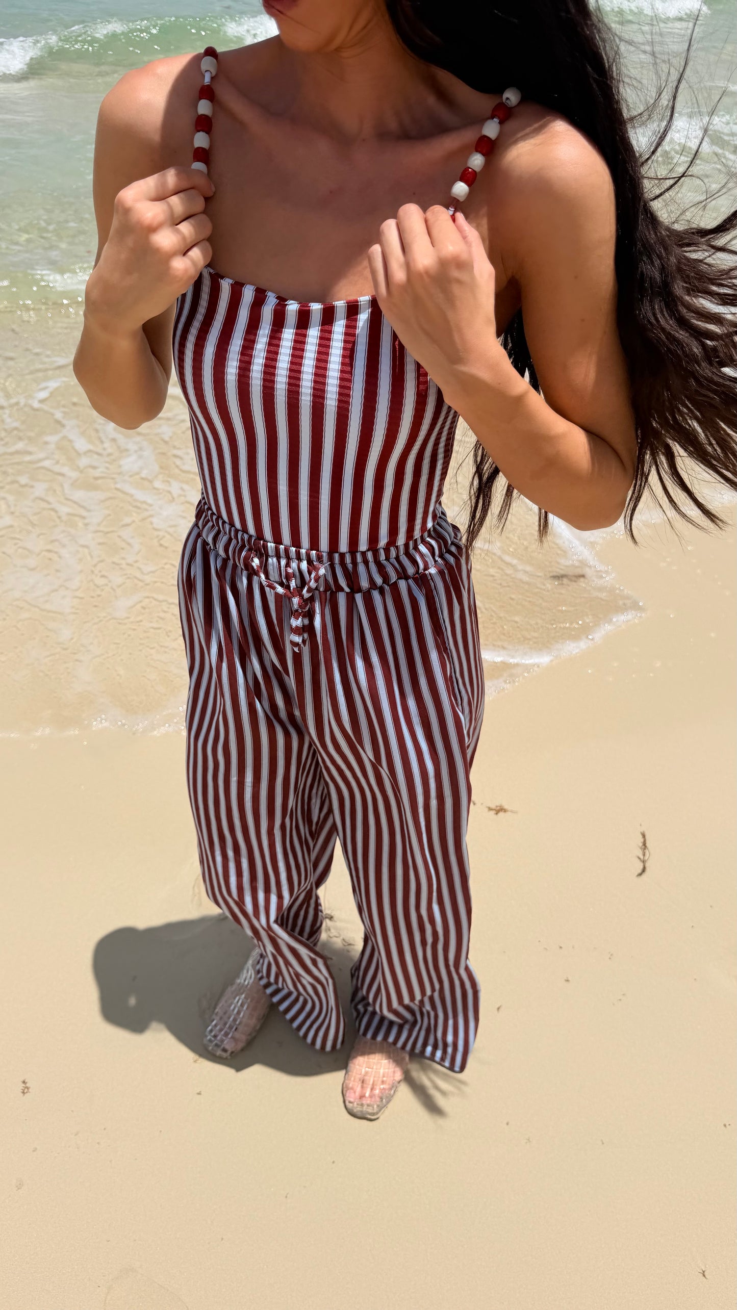 Palm Lines tank swimsuit ( only swimsuit)