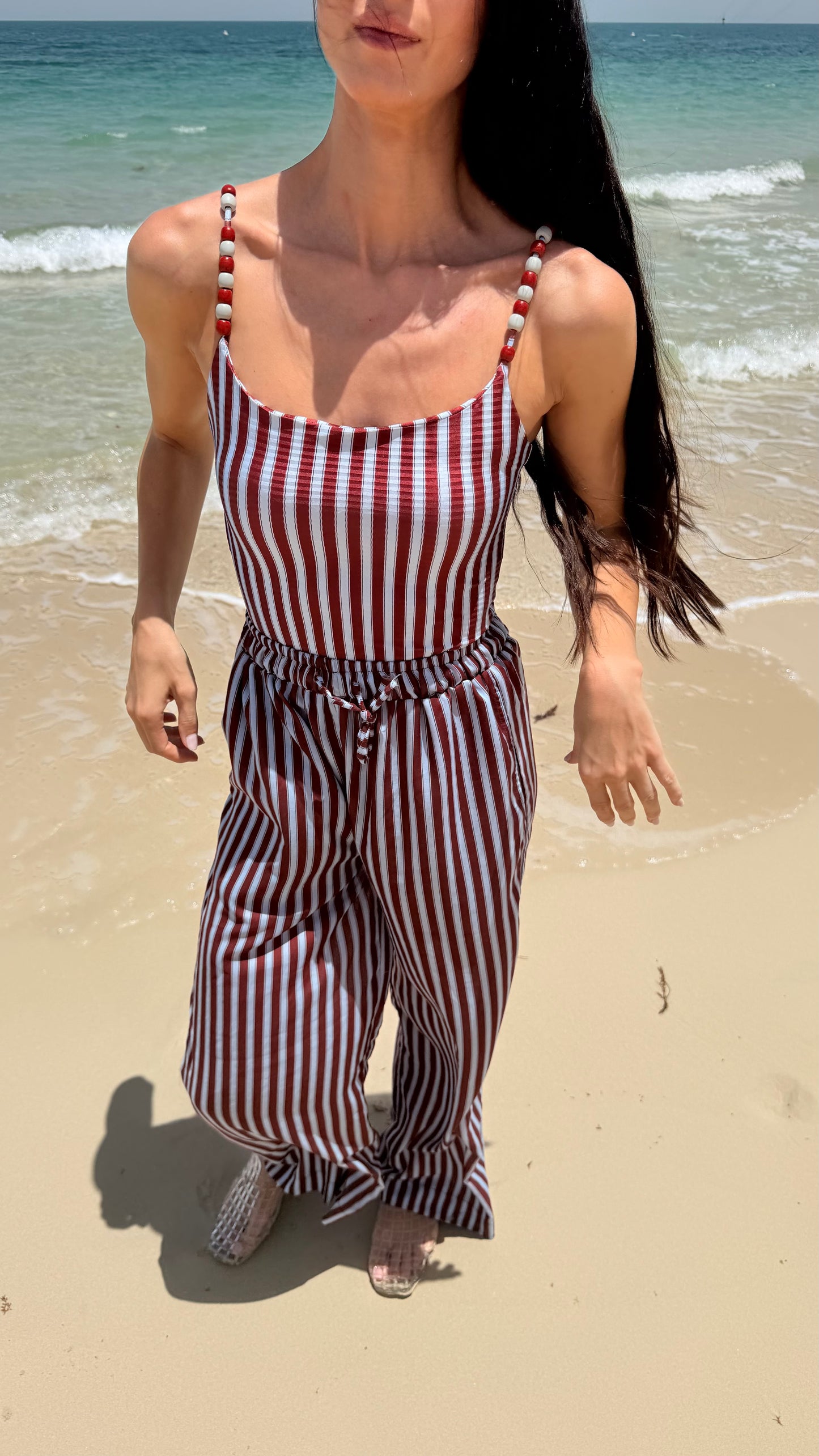 Palm Lines tank swimsuit ( only swimsuit)
