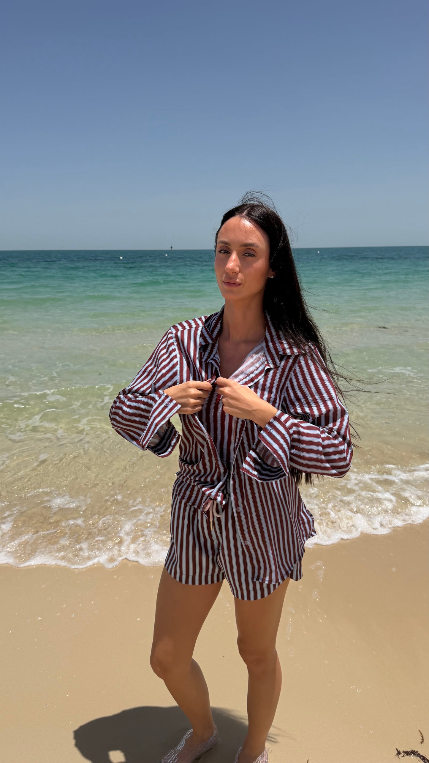 Palm lines pajama style coverup