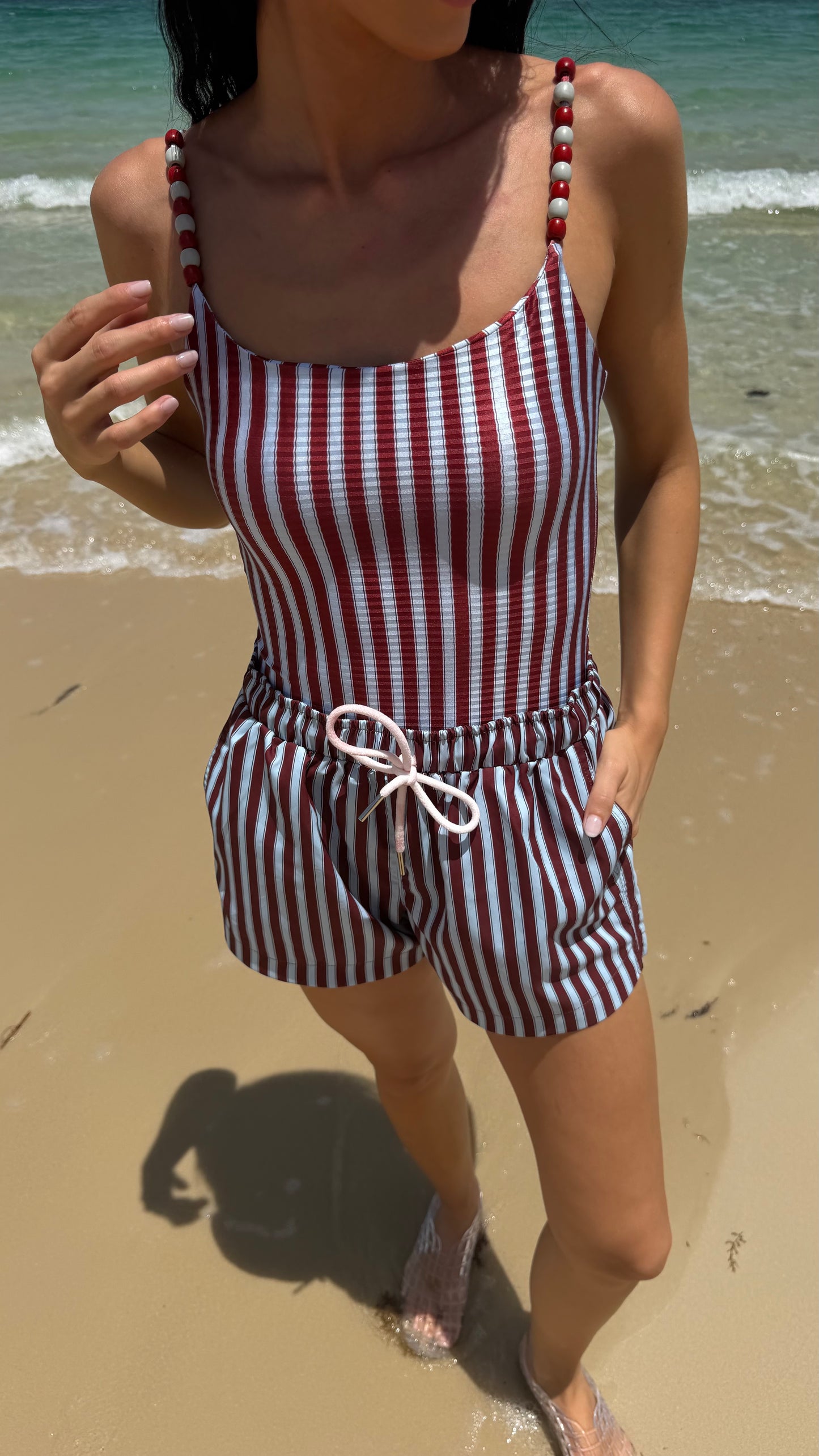 Palm Lines tank swimsuit ( only swimsuit)