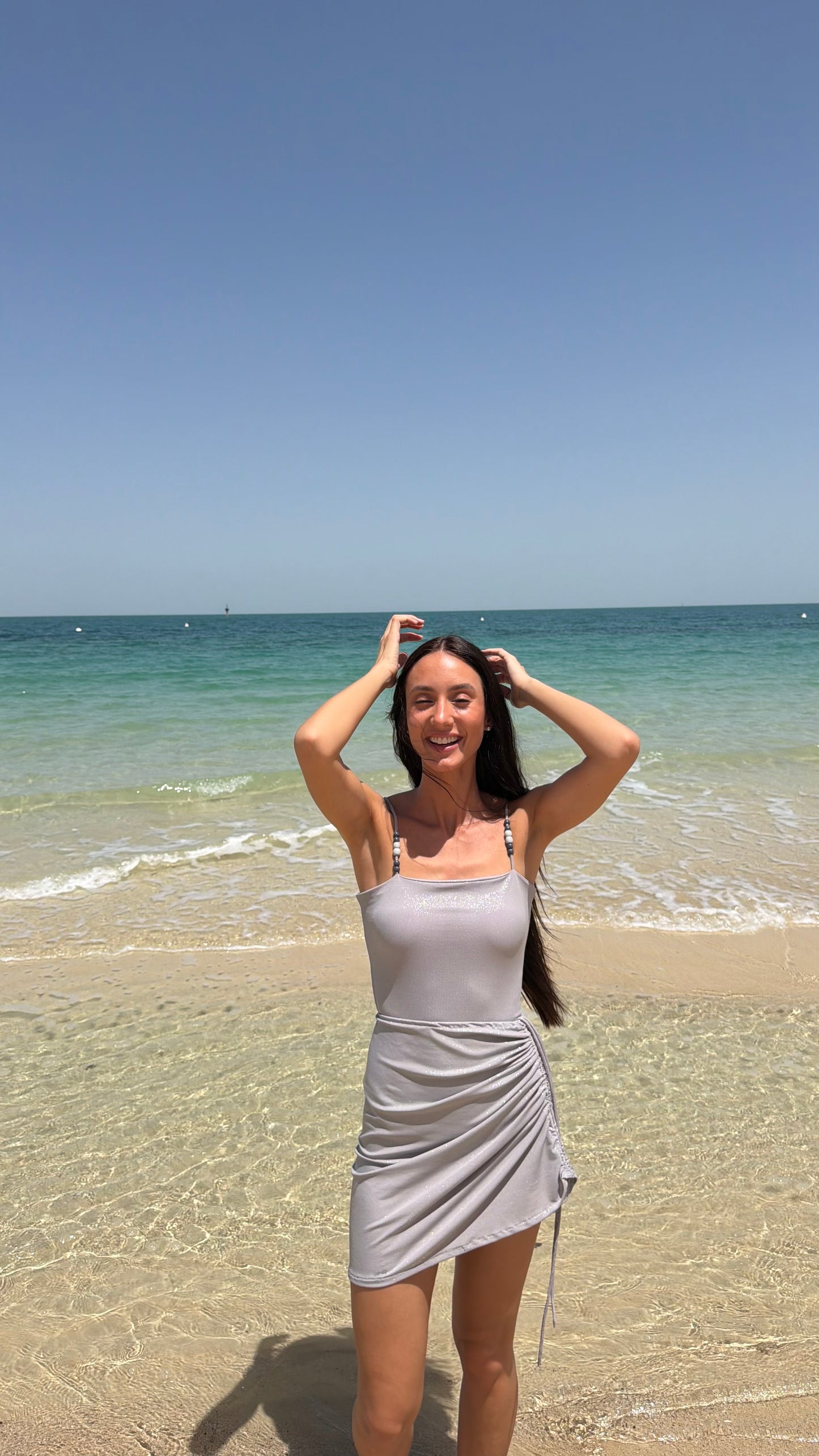 Grey gliter tank swimsuit ( only swimsuit)