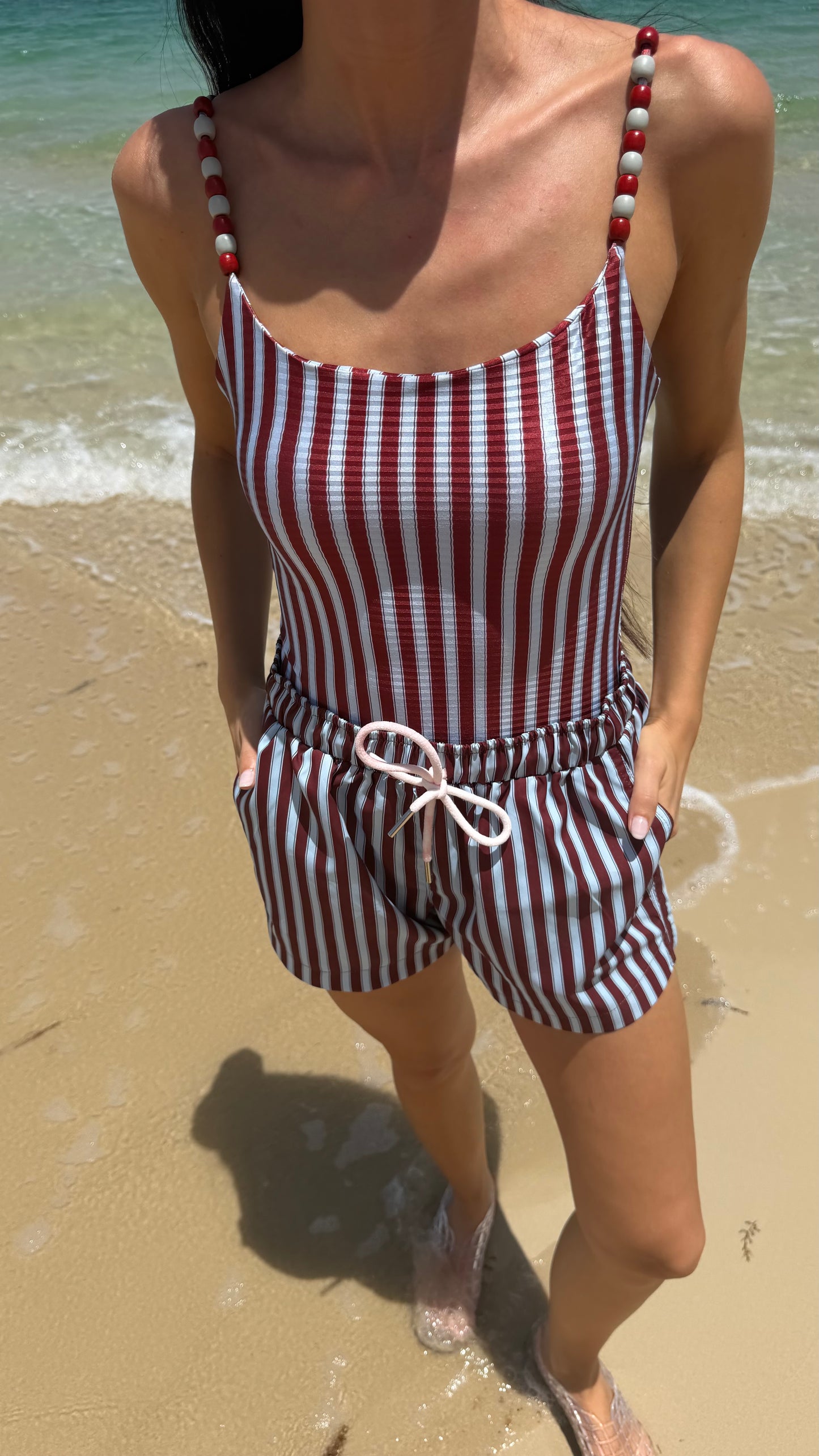 Palm Lines tank swimsuit ( only swimsuit)
