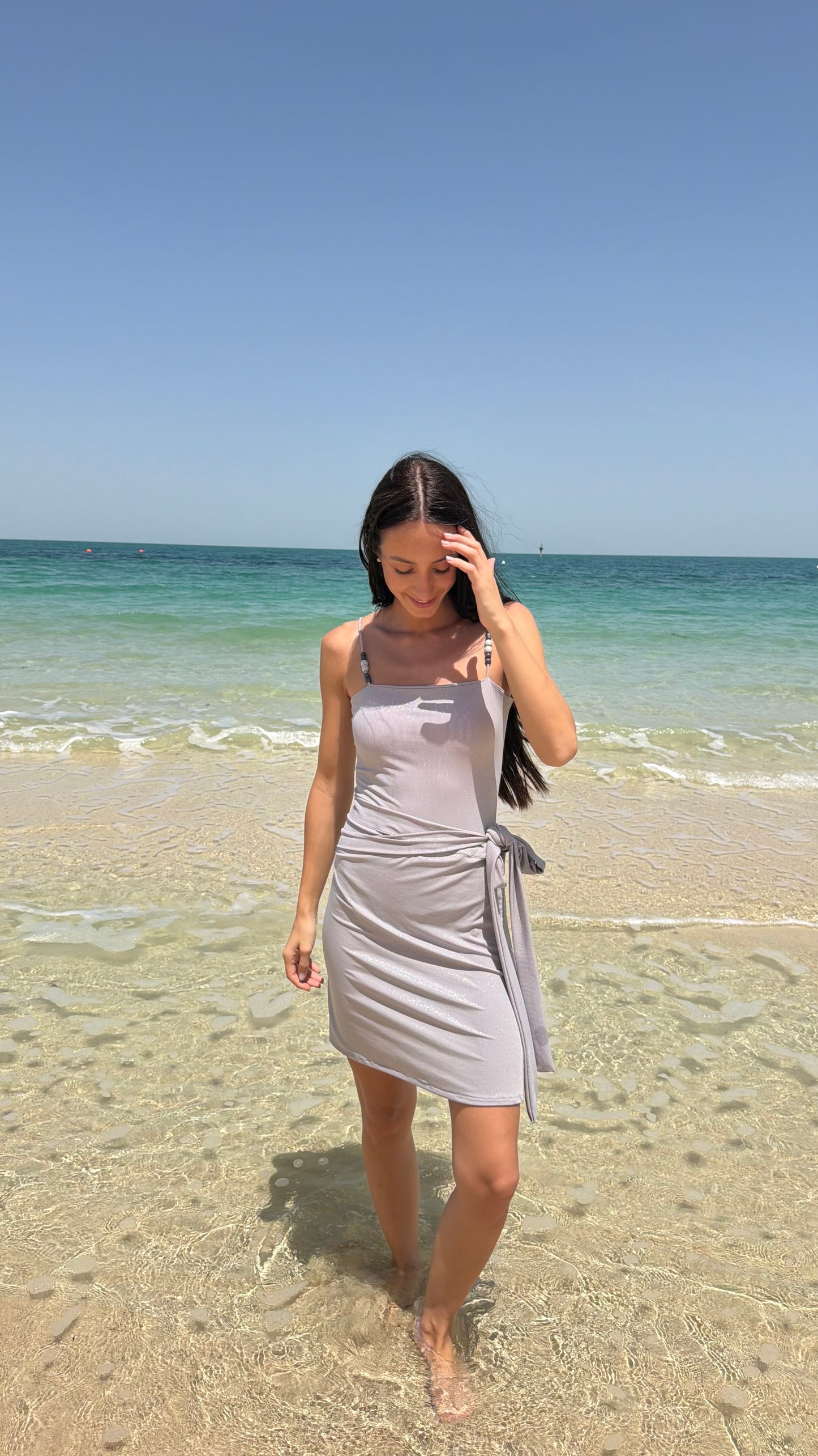 Grey gliter tank swimsuit ( only swimsuit)