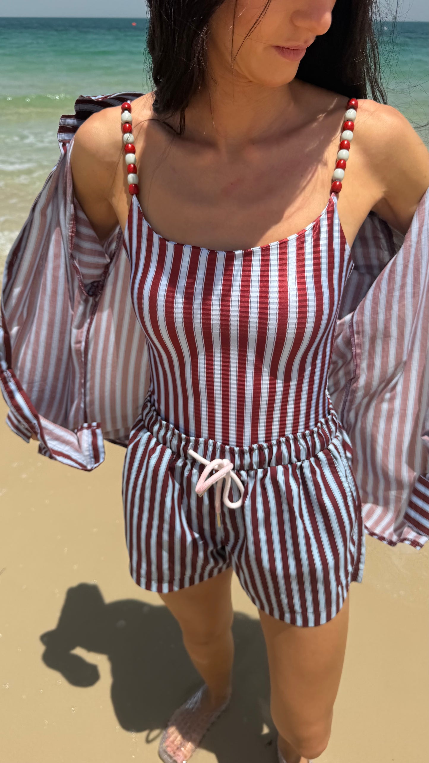 Palm Lines tank swimsuit ( only swimsuit)