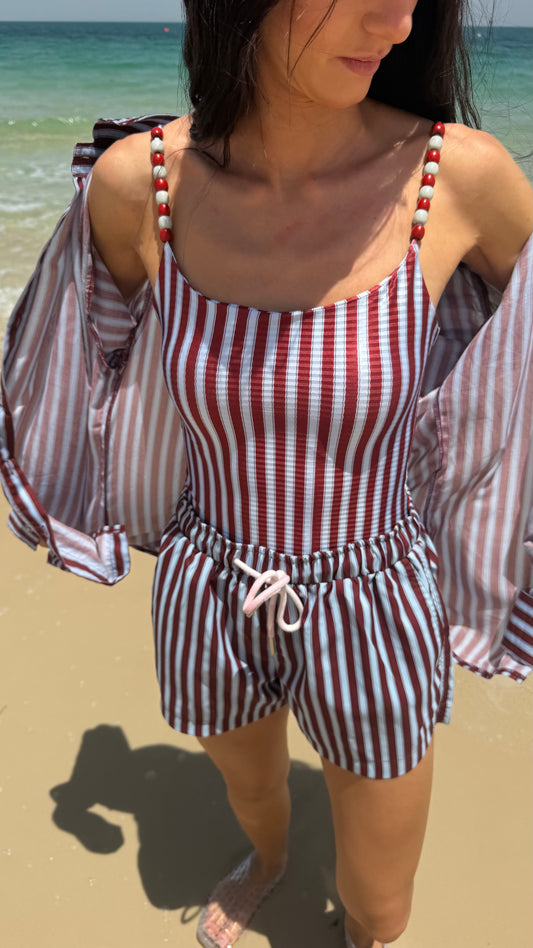 Palm Lines tank swimsuit ( only swimsuit)