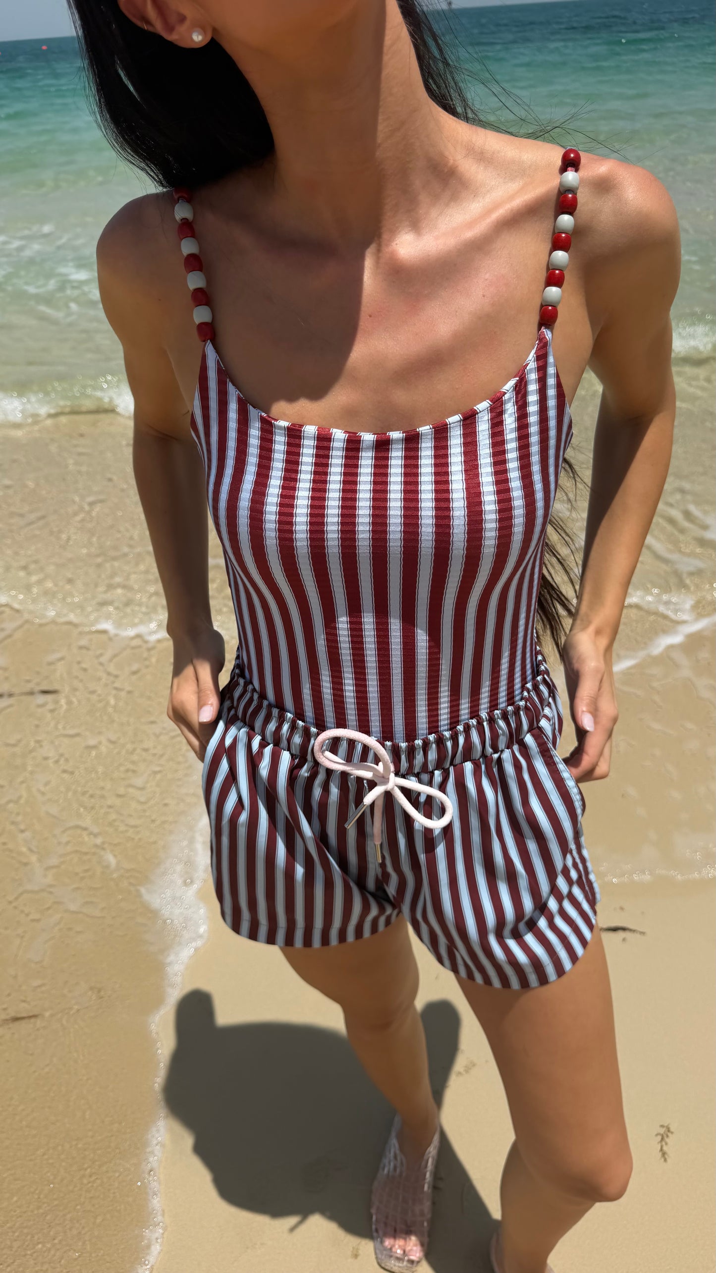 Palm Lines tank swimsuit ( only swimsuit)