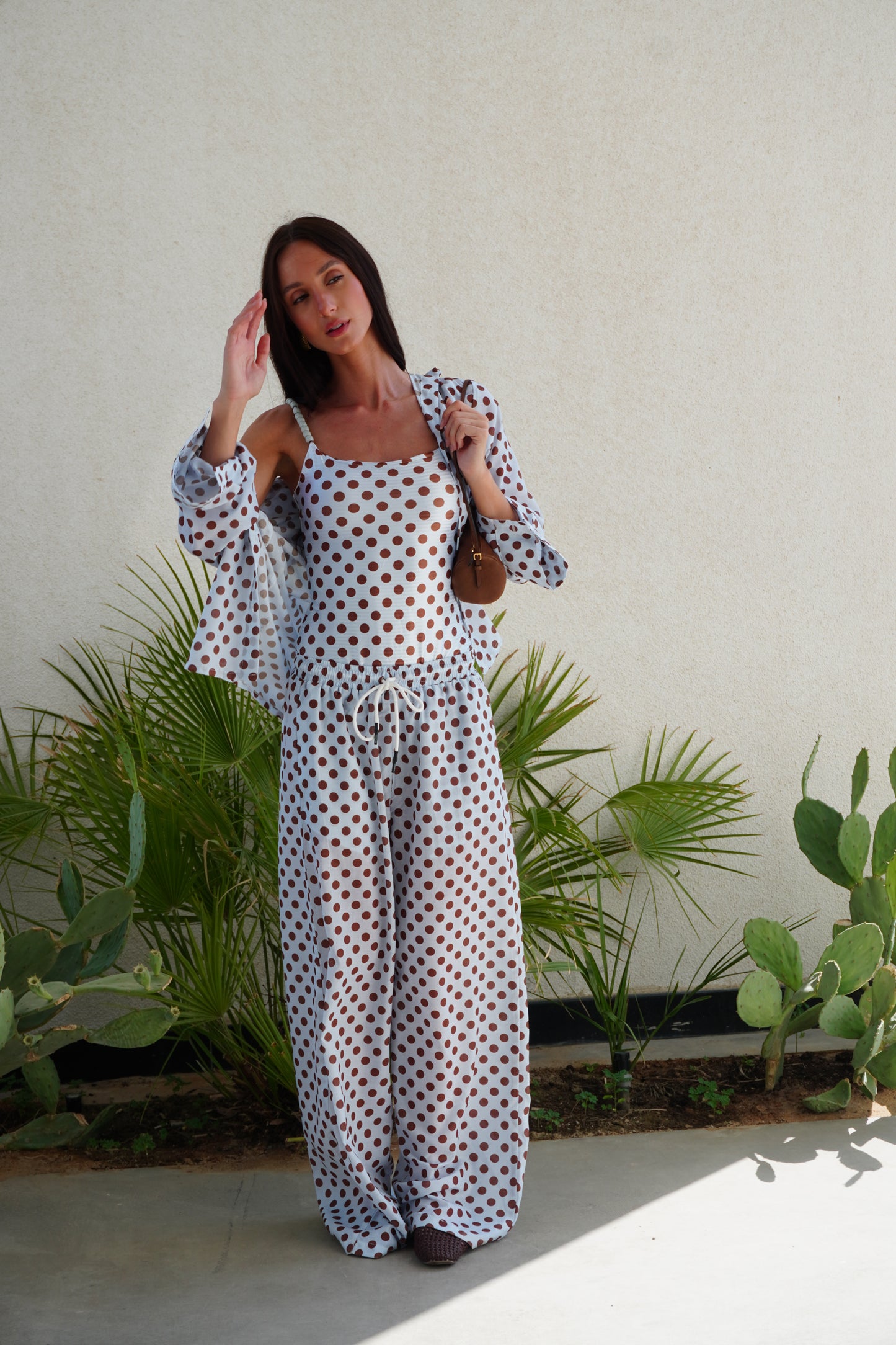 Kinda blue x caramel 🧊 polka dot pajama style