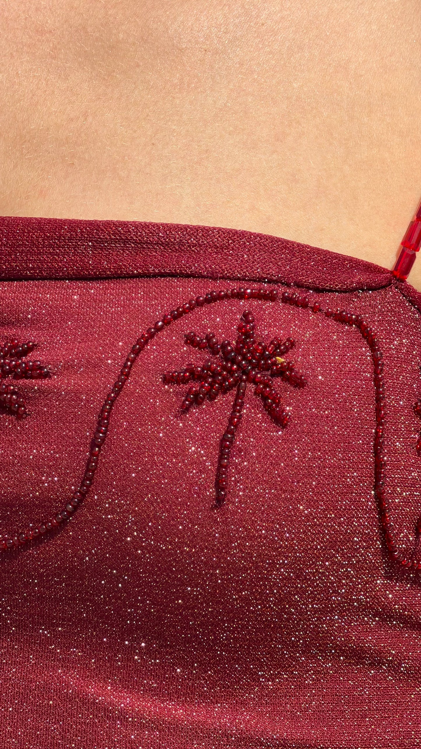 Maroon palm skirt ( only skirt)