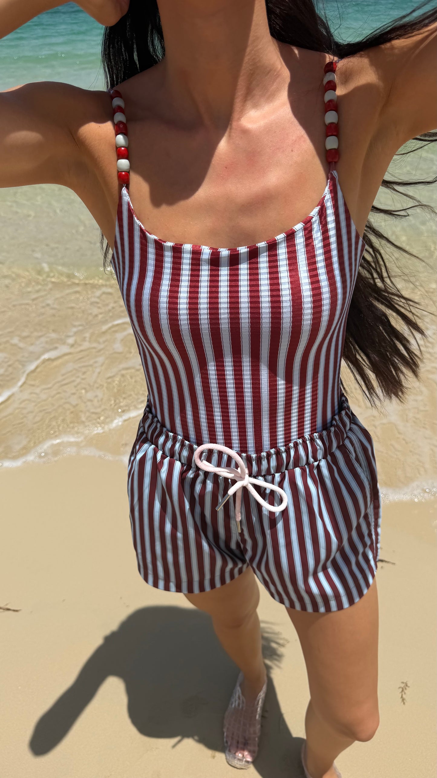 Palm Lines tank swimsuit ( only swimsuit)