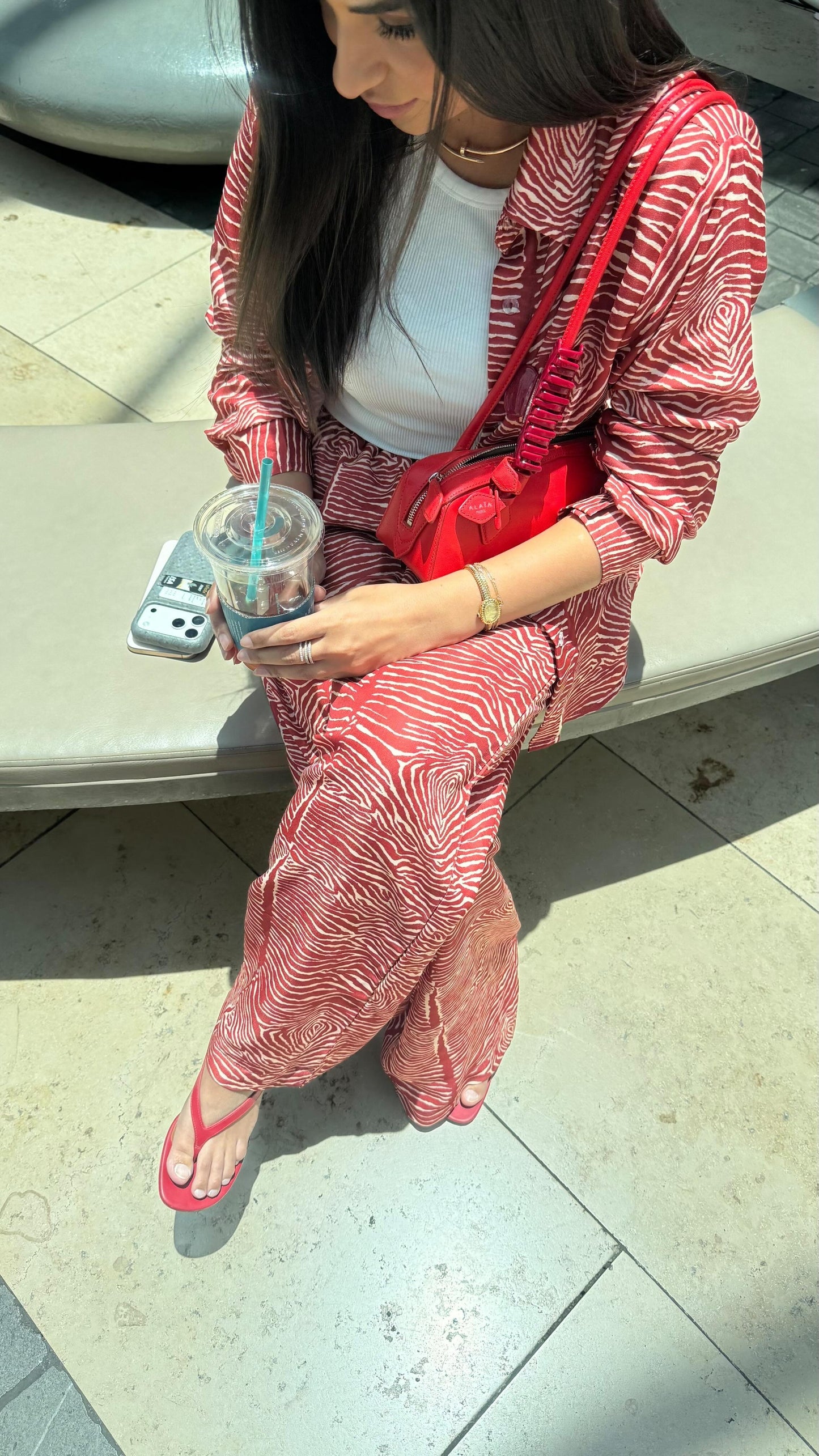 Red zebra 🦓 pajama style coverup