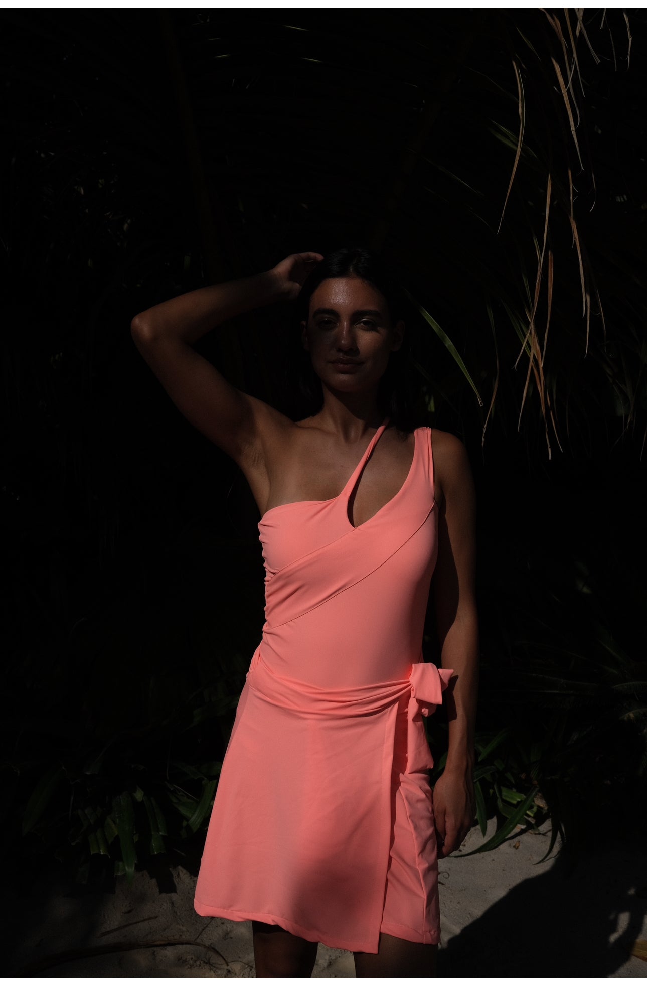 Light Coral swim suit ( full set swimsuit and swim skirt)